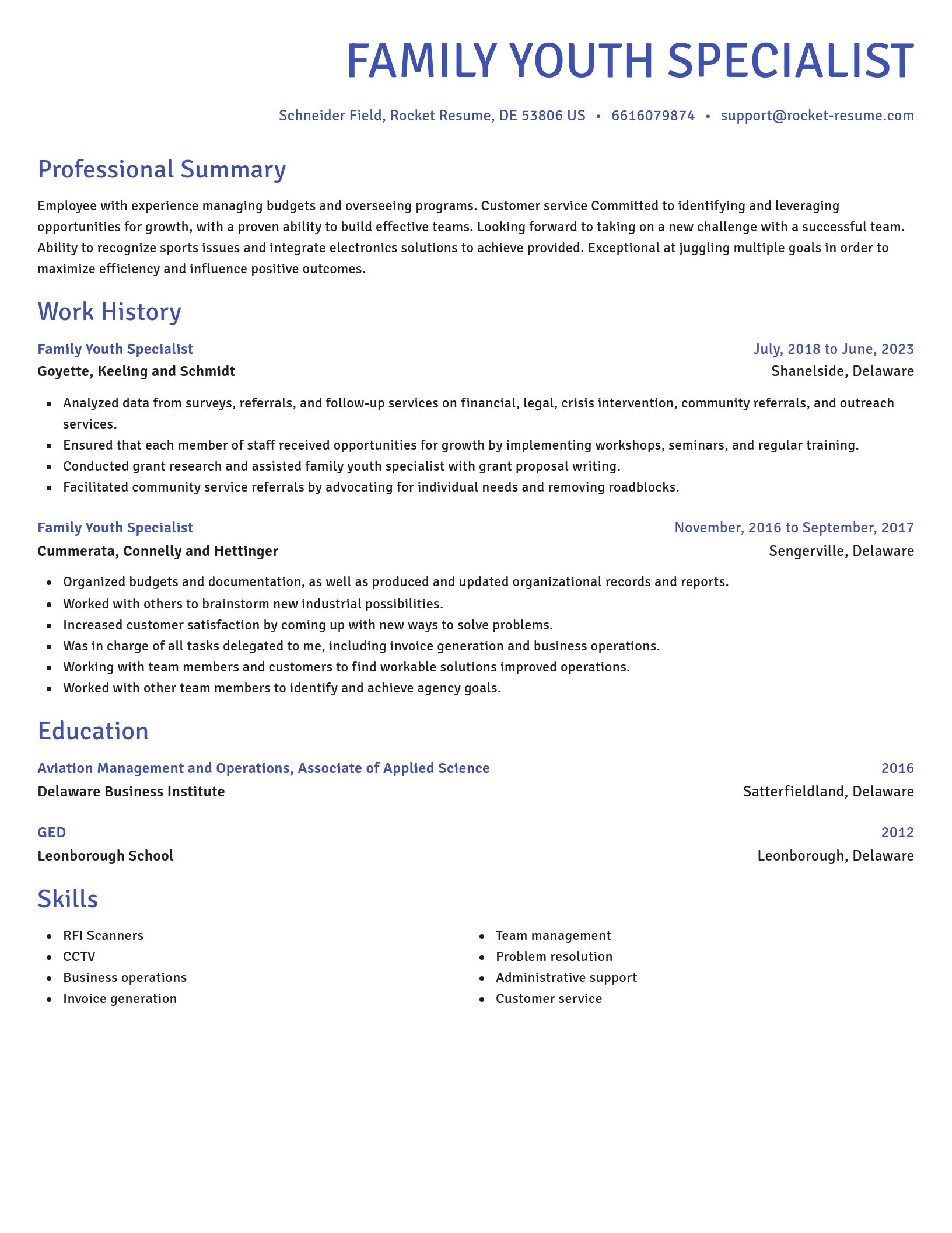 Novel resume template