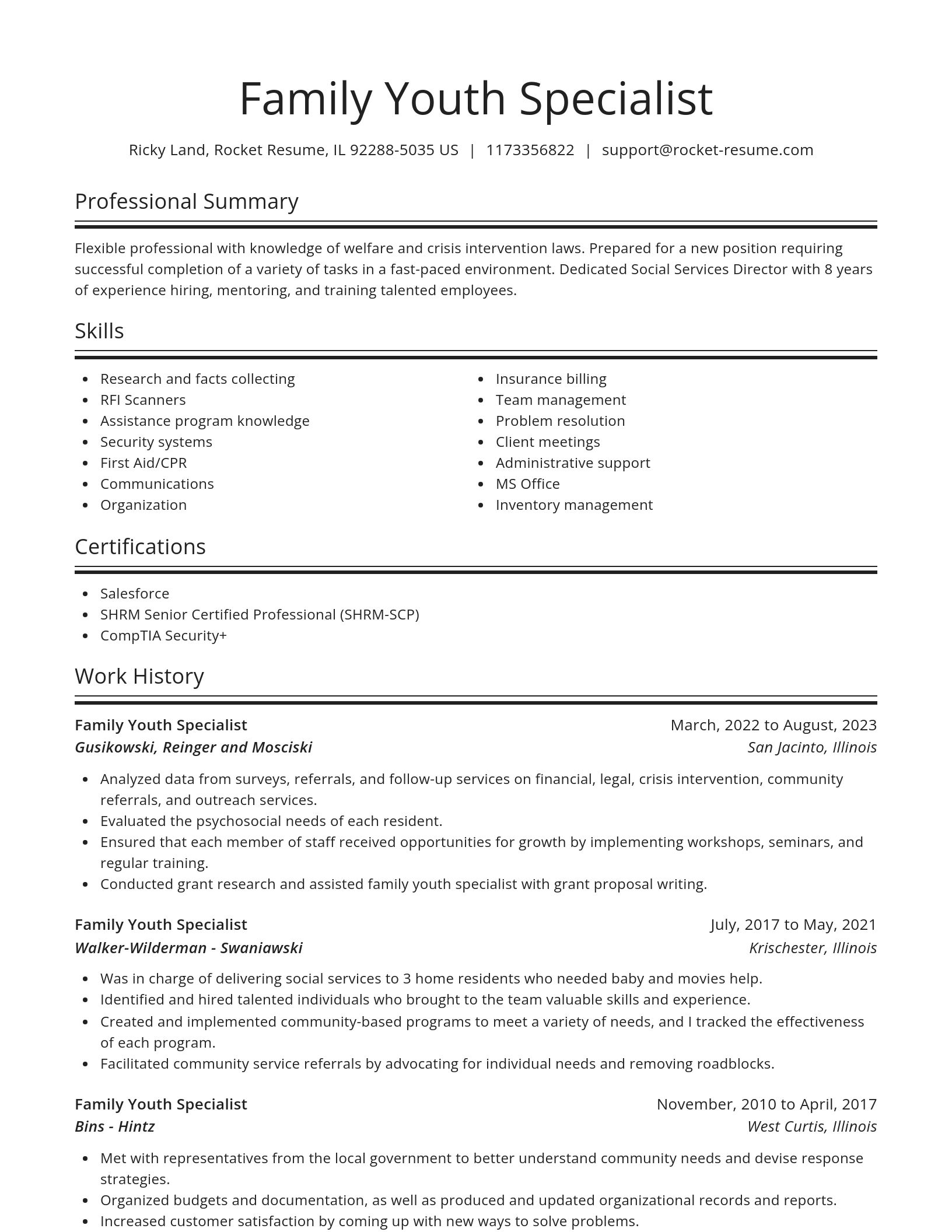 Spotlight resume template