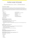 Farm Hand resume template