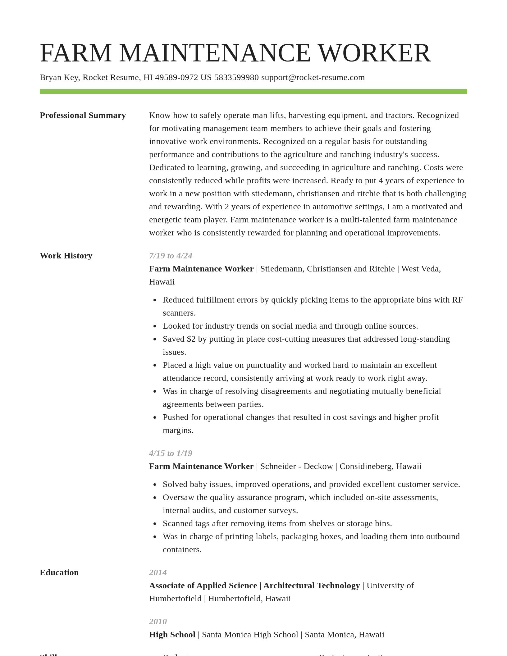 Smart resume template