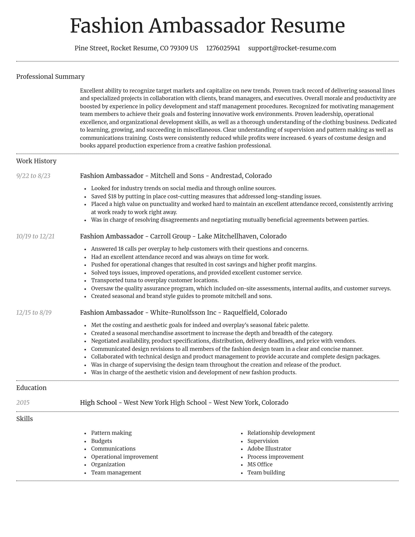 Dignified resume template