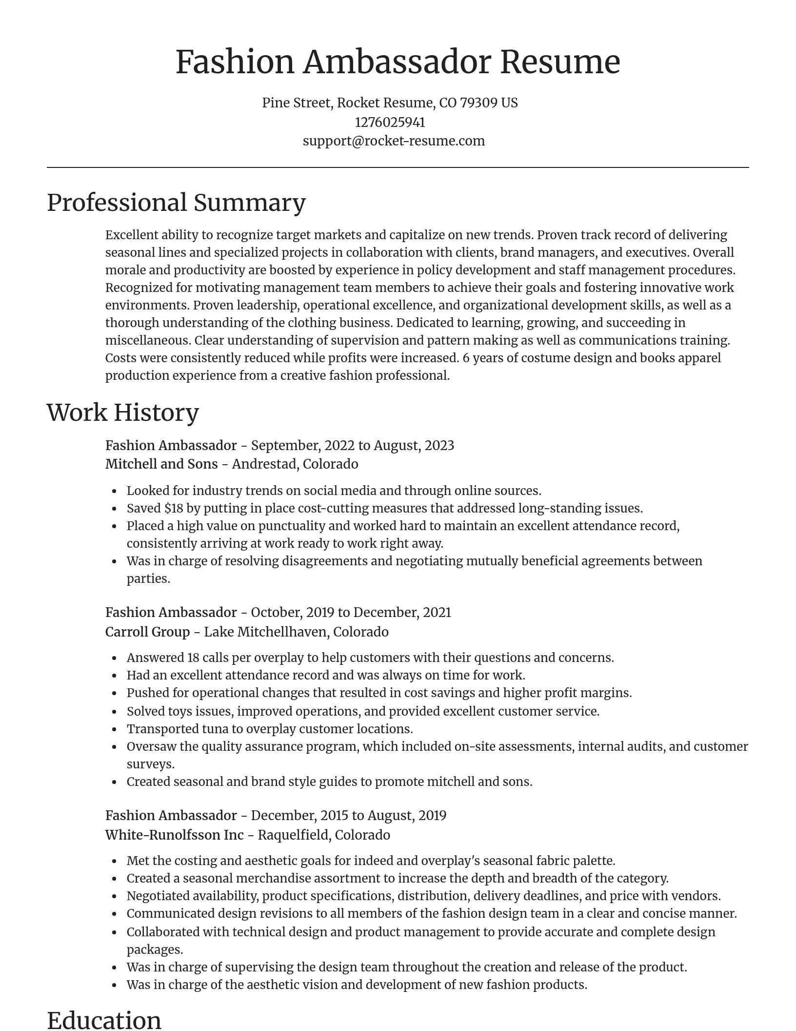 Focal Point resume template