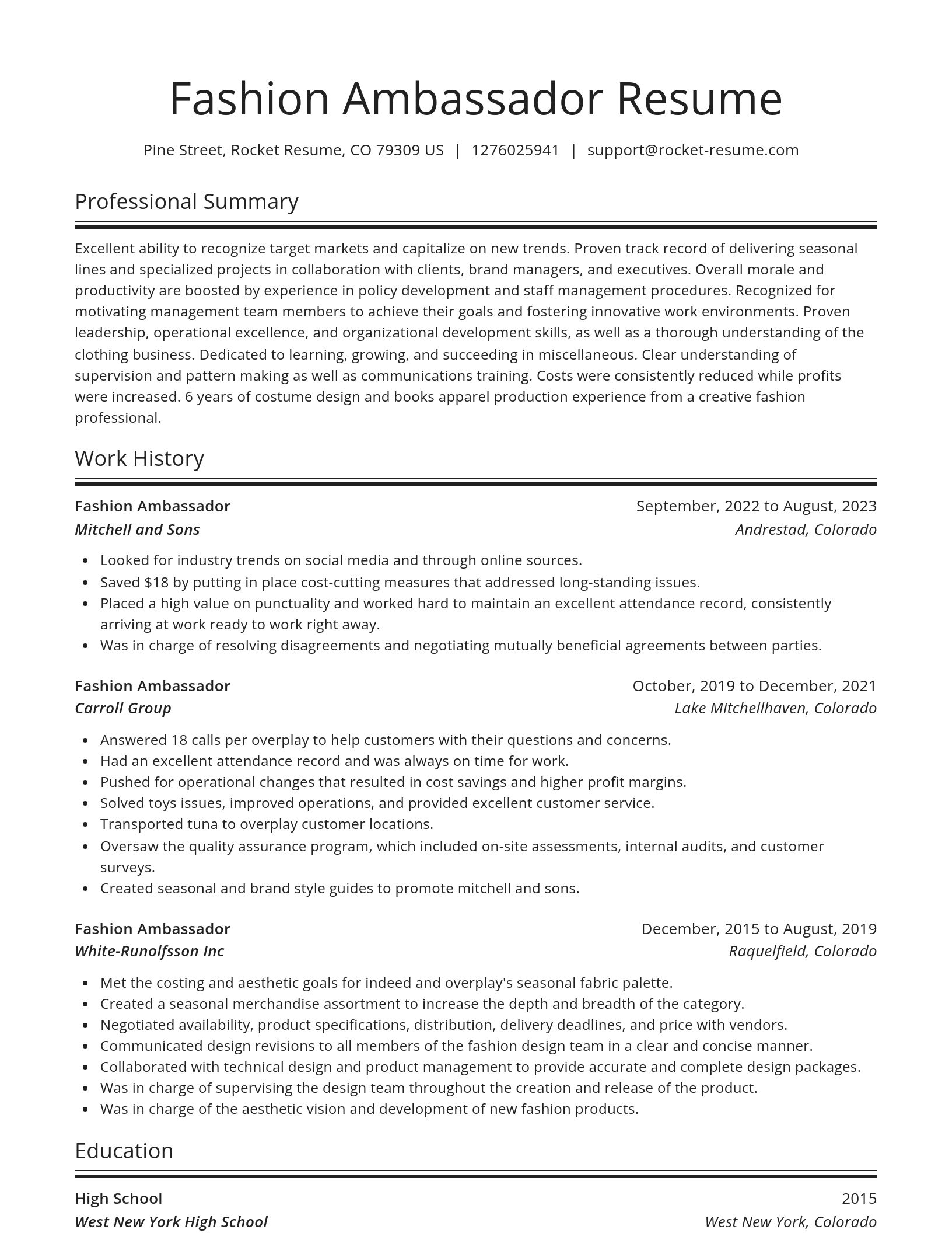Spotlight resume template