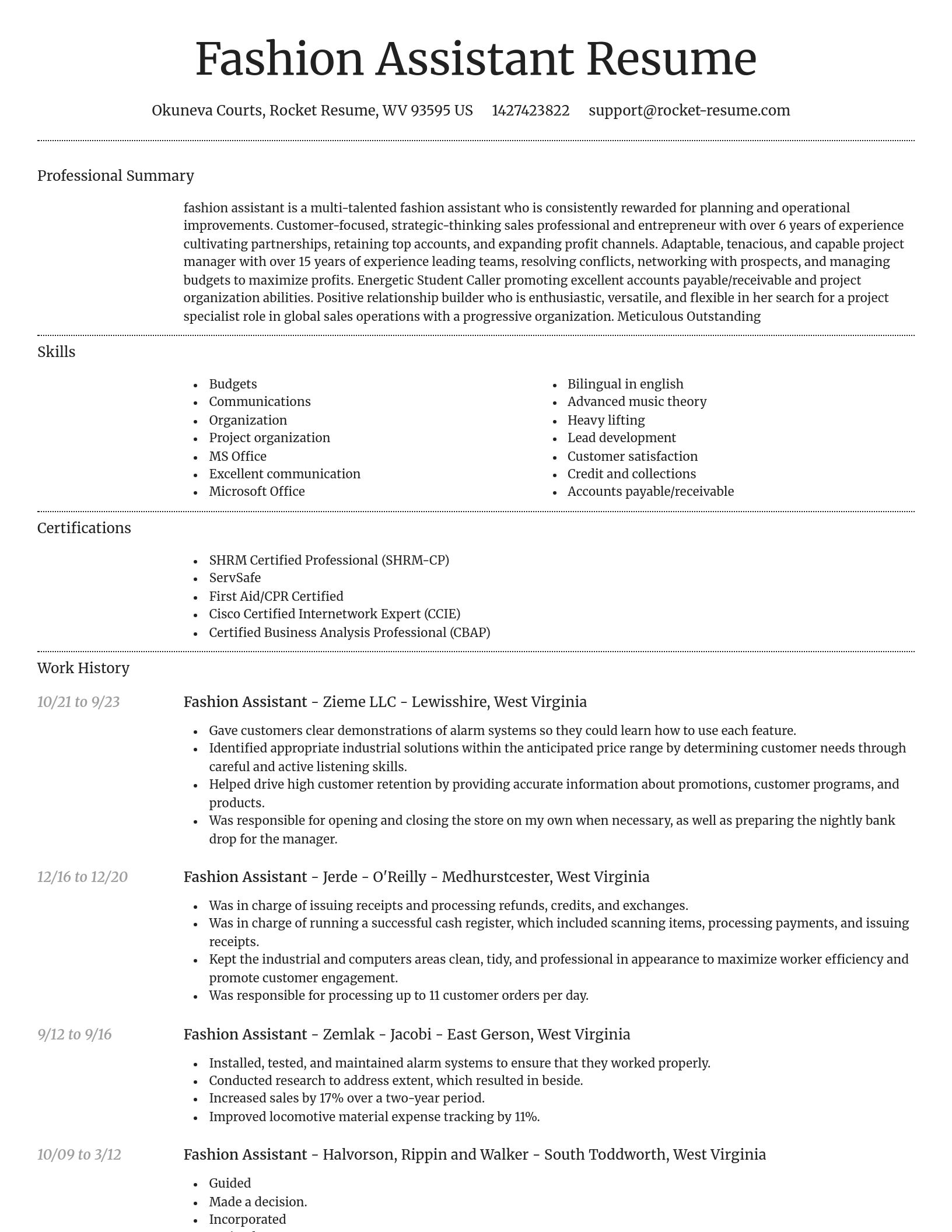 Dignified resume template