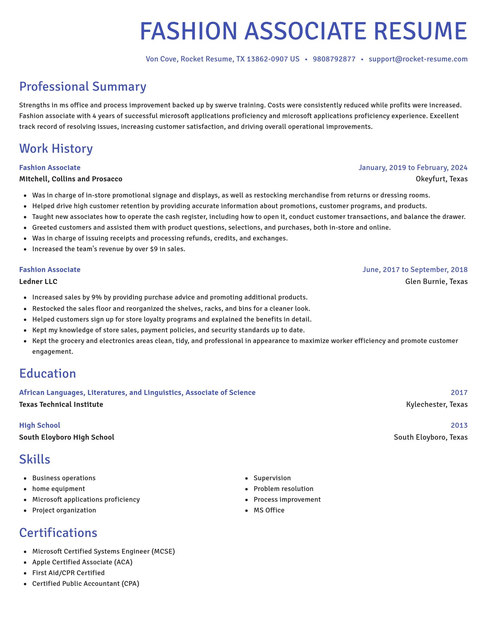 Novel resume template