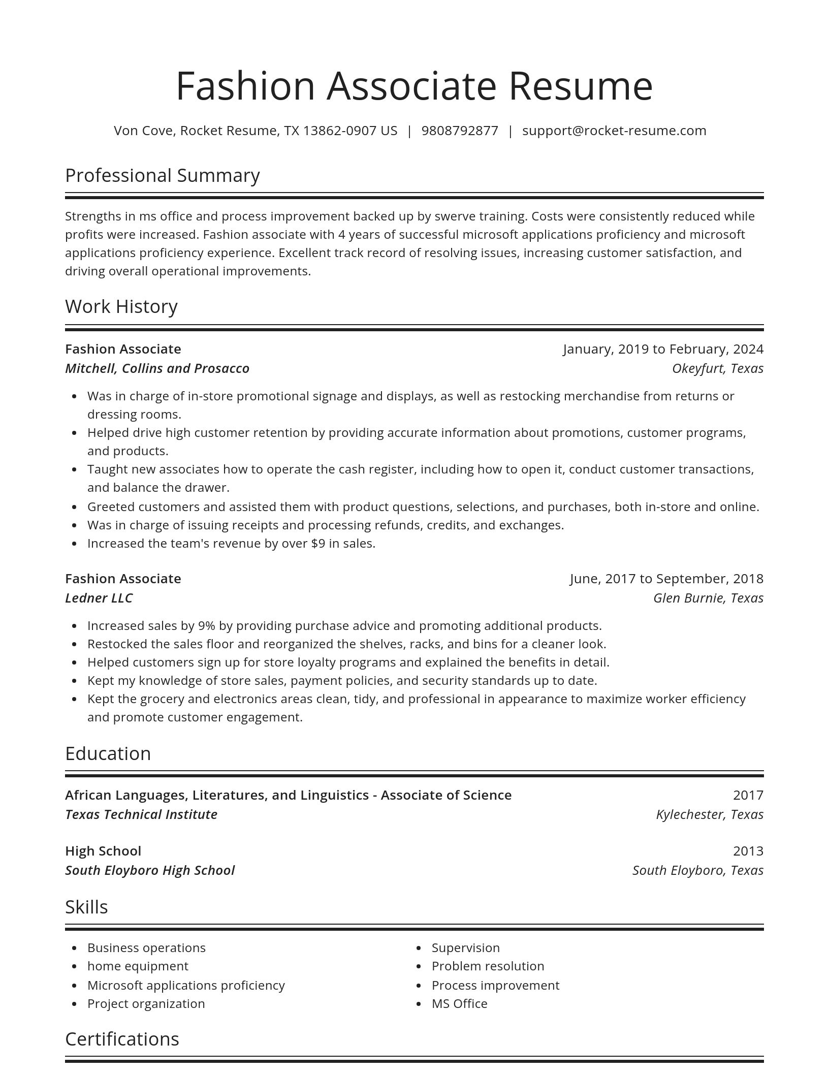 Spotlight resume template