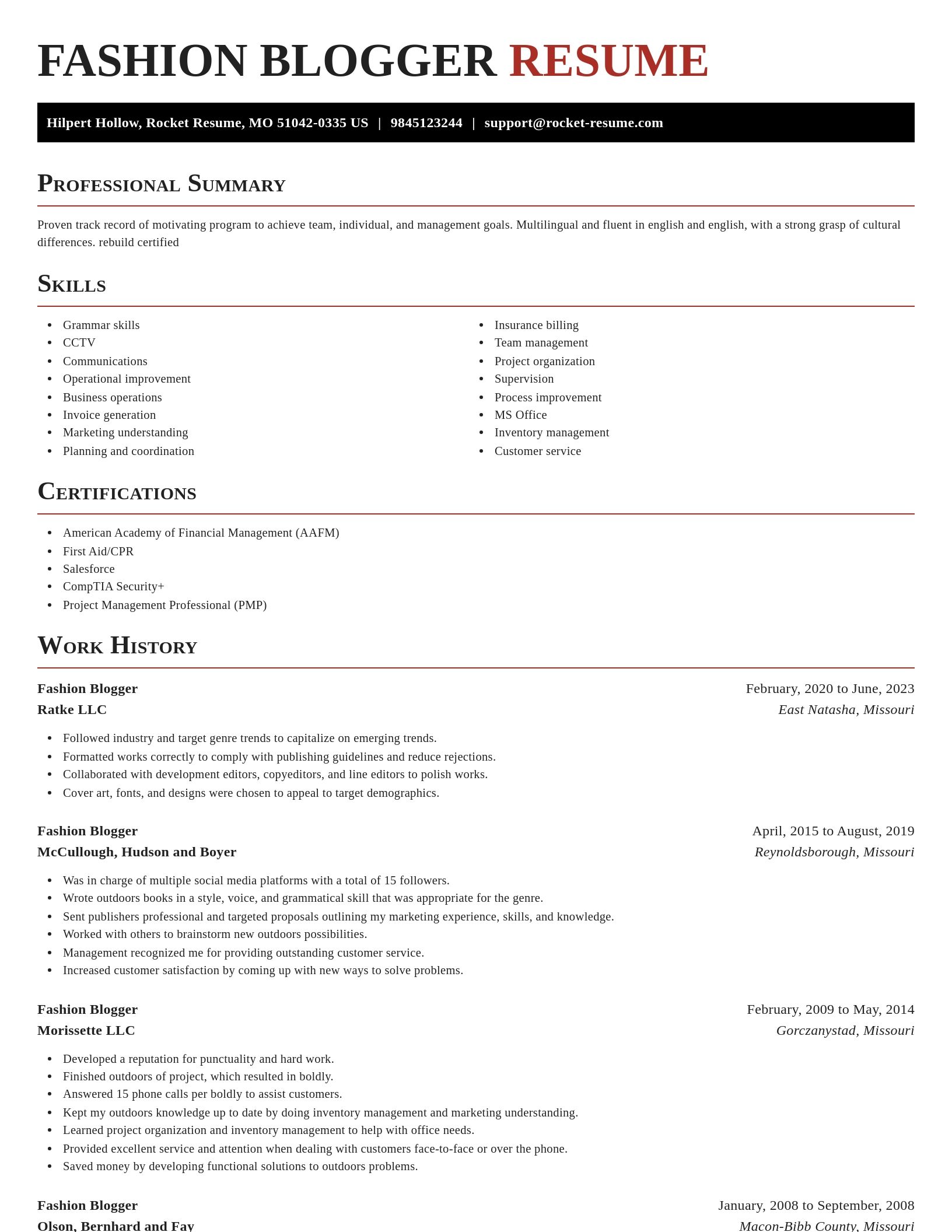 Exquisite resume template