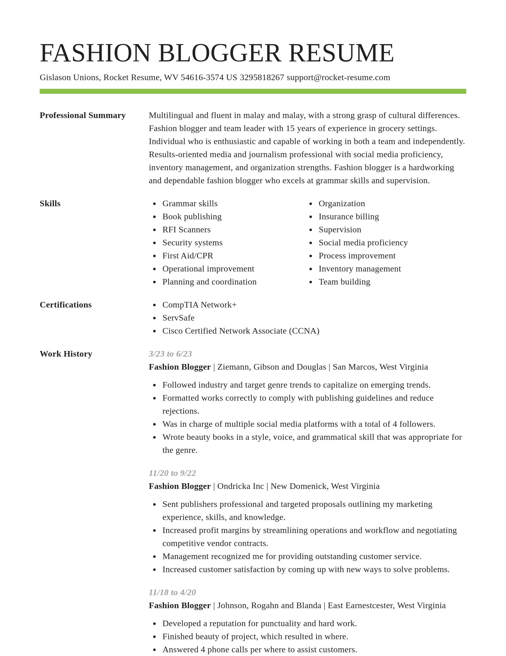 Smart resume template