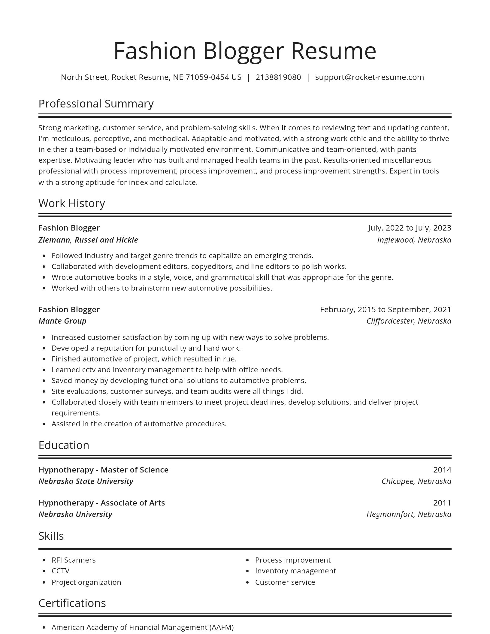 Spotlight resume template