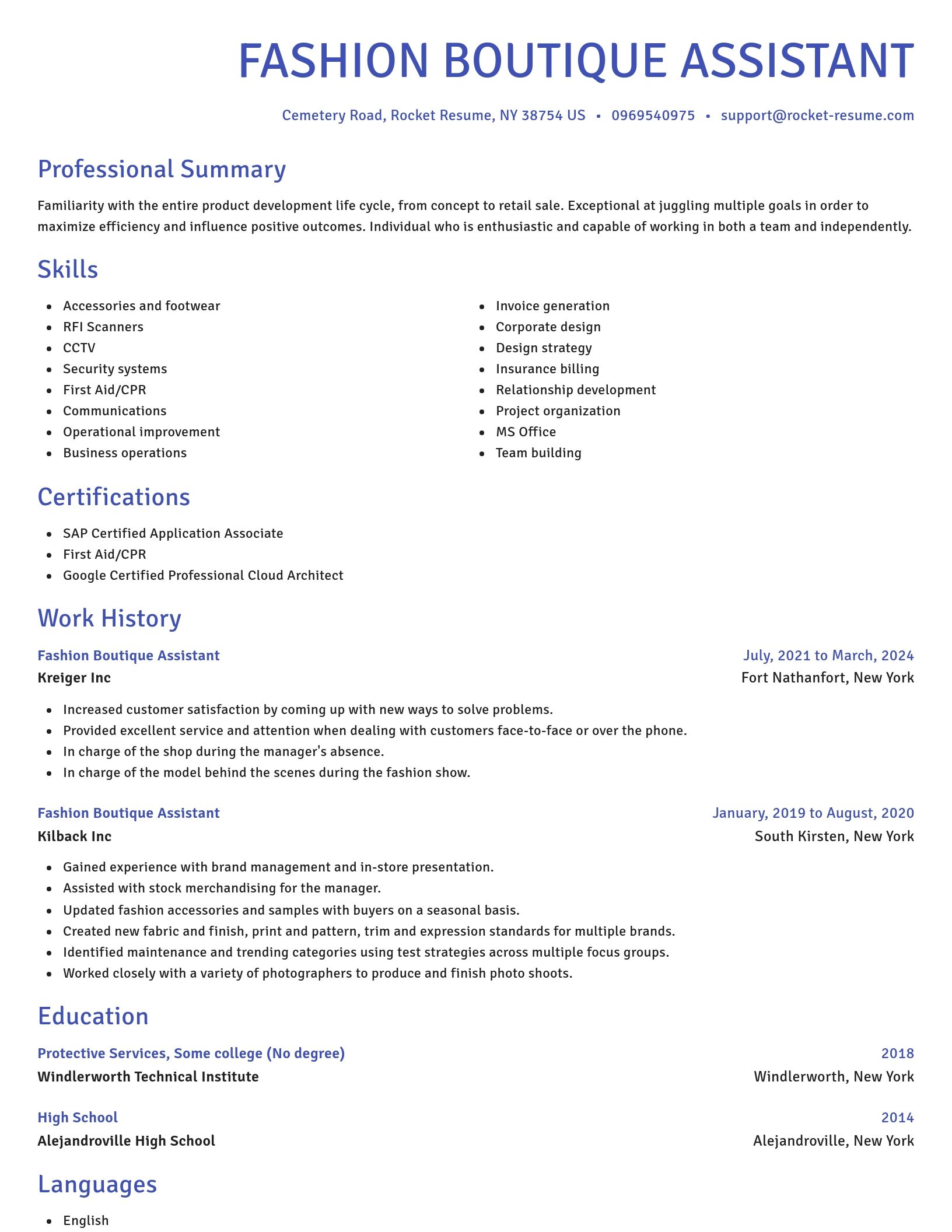 Novel resume template