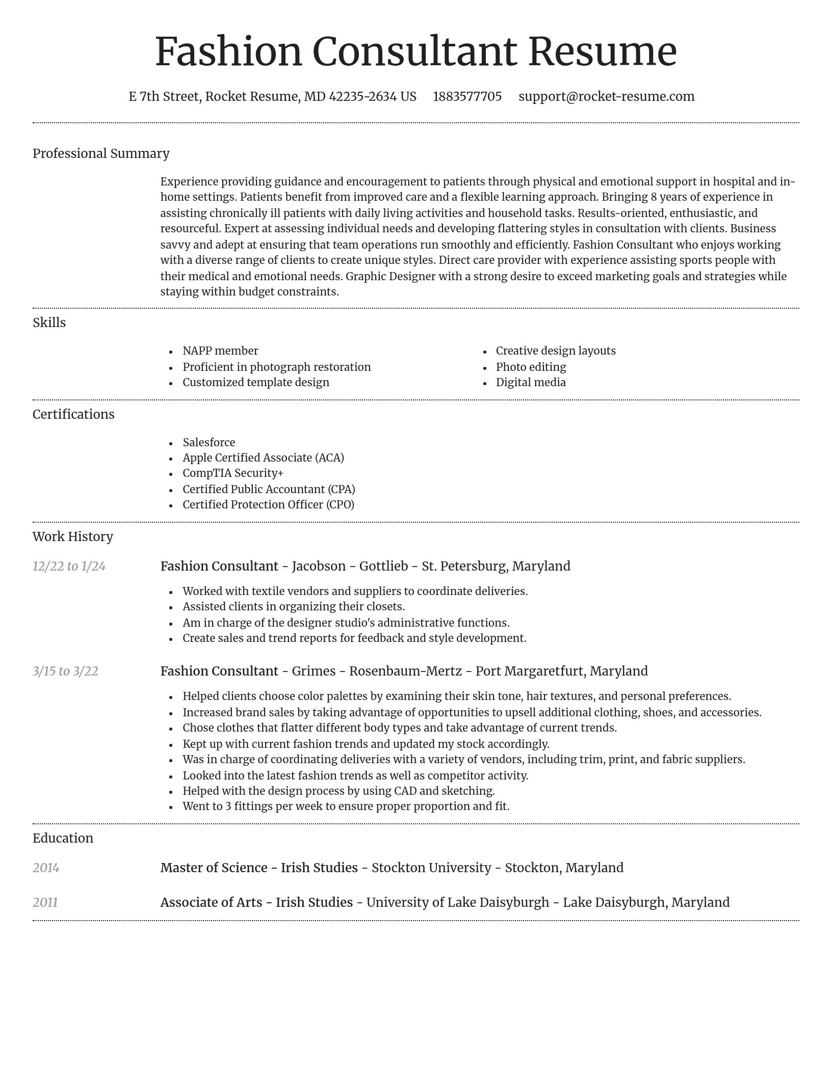 Dignified resume template