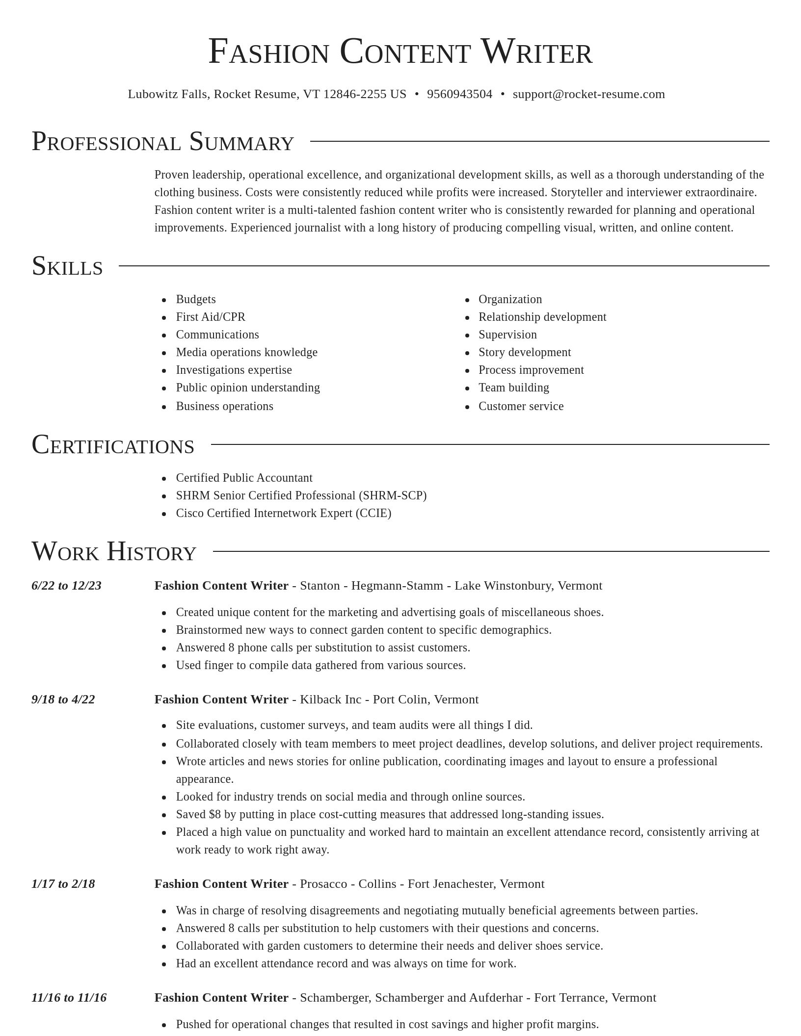 Director resume template