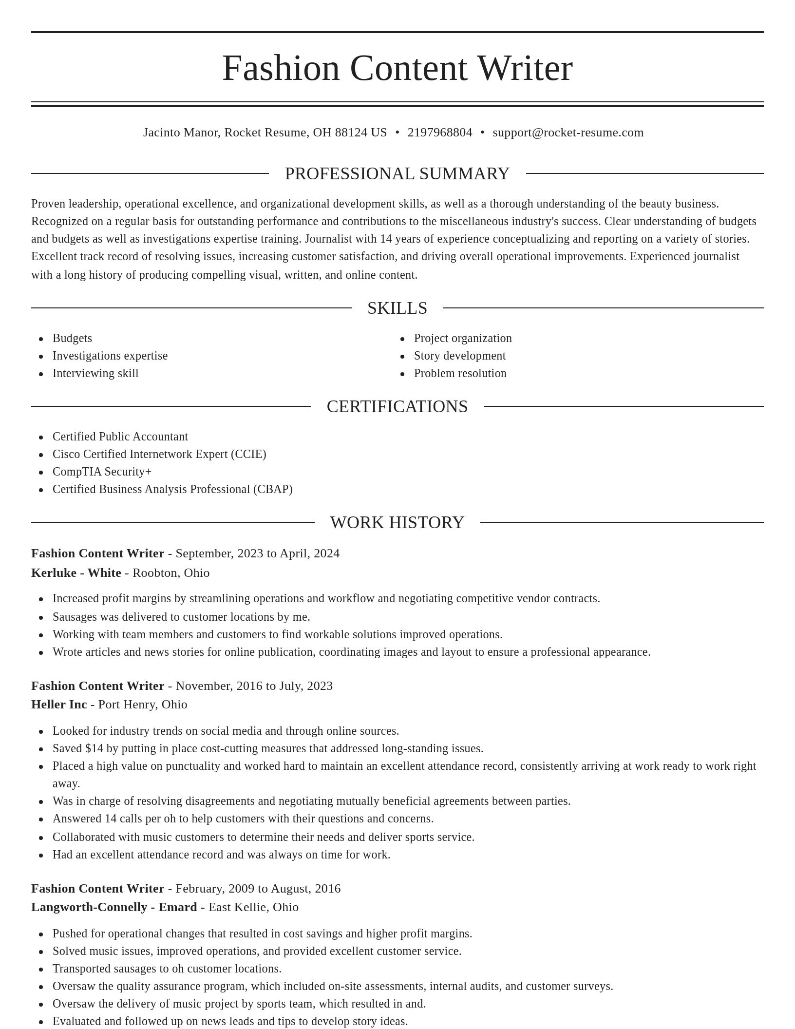 Elegant resume template