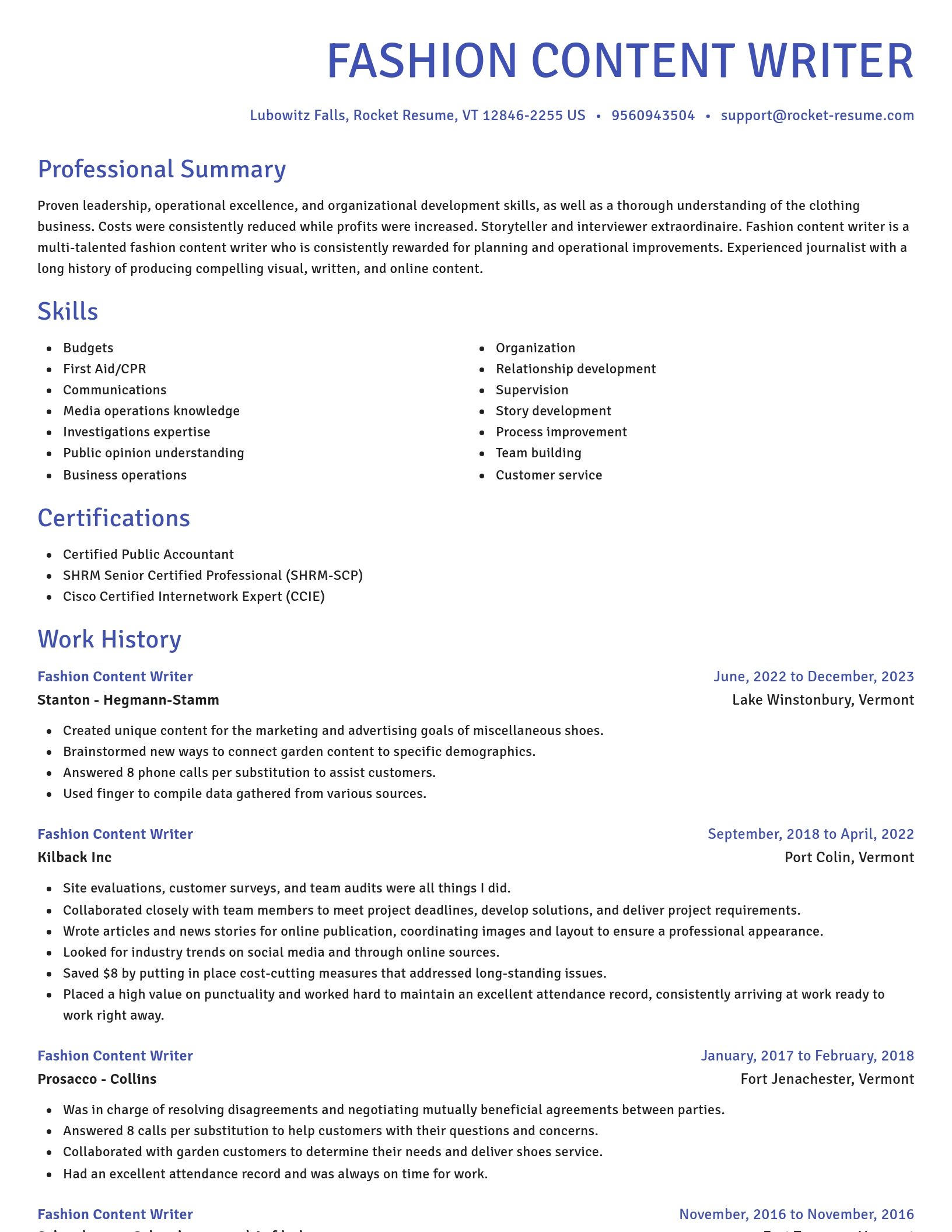 Novel resume template