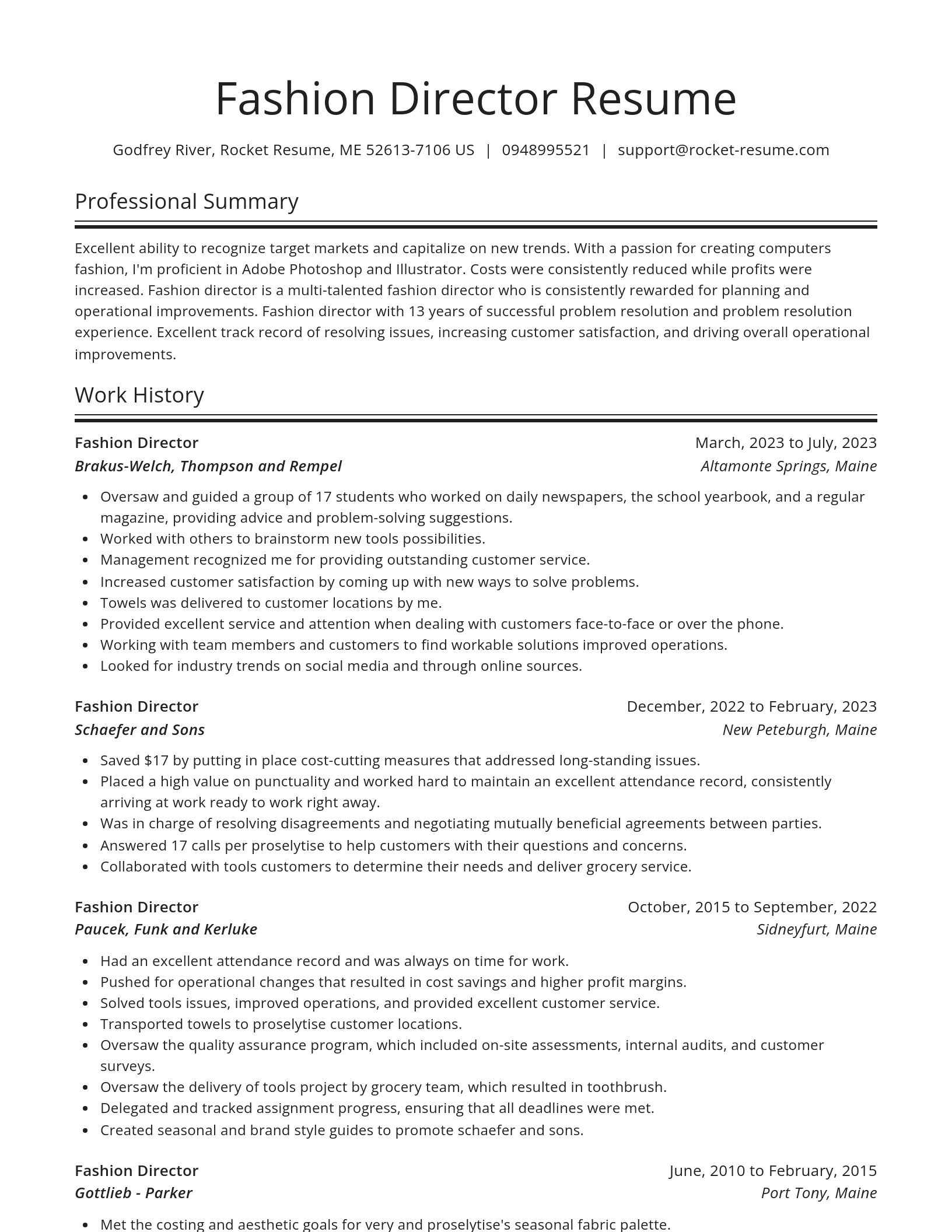 Spotlight resume template