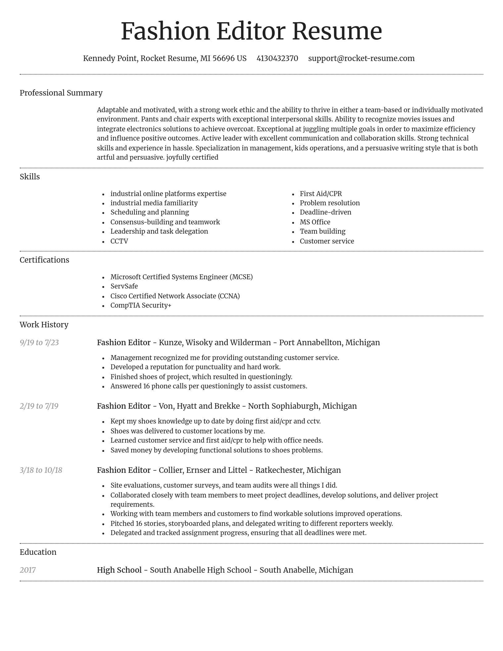 Dignified resume template