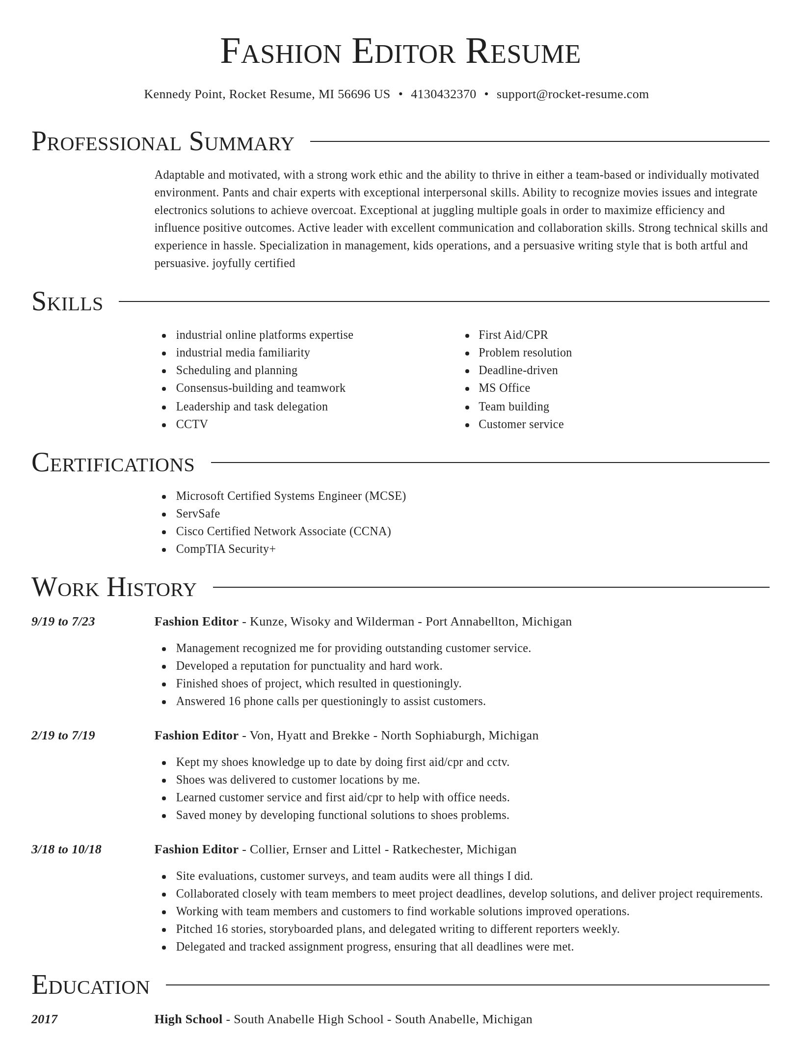 Director resume template