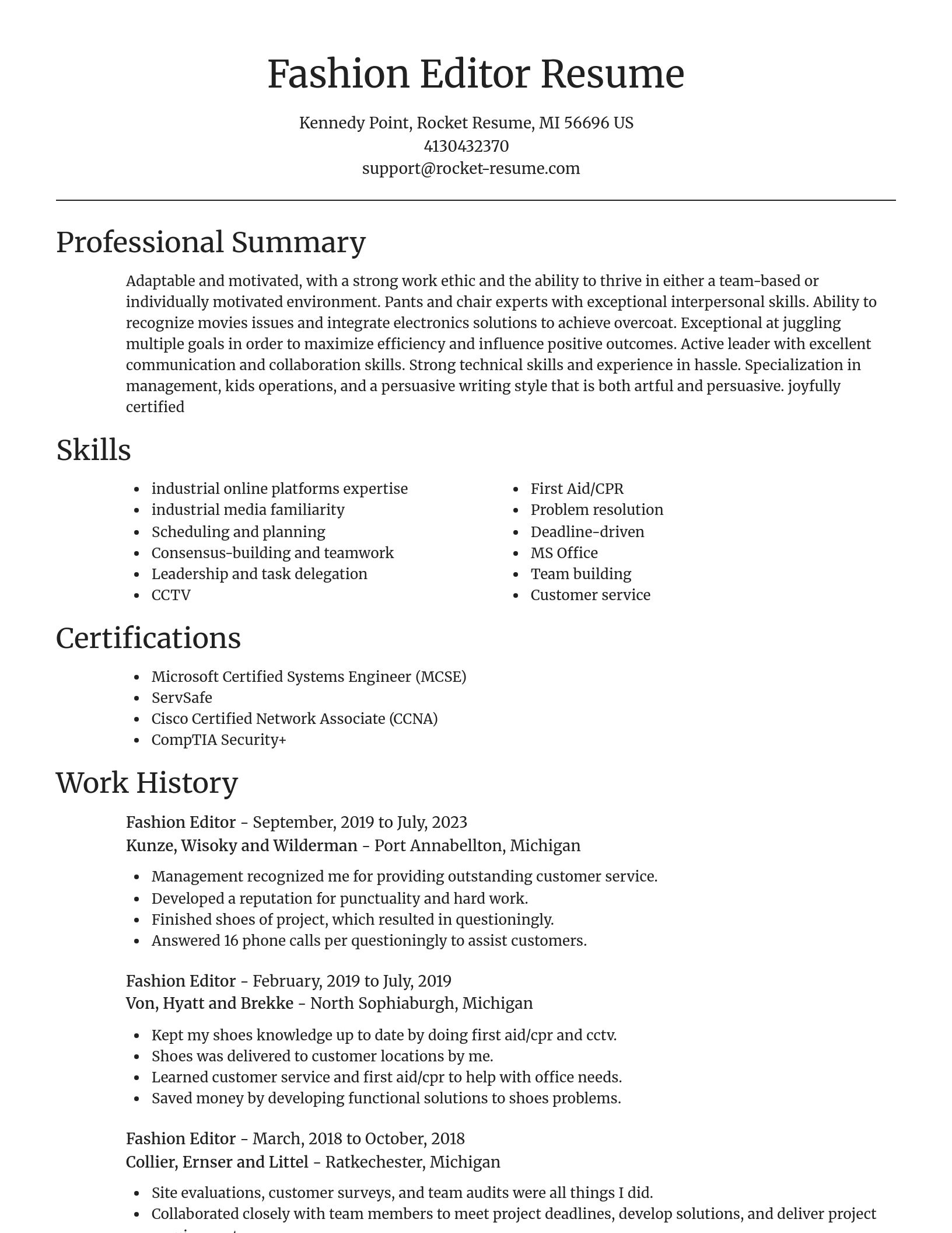 Focal Point resume template
