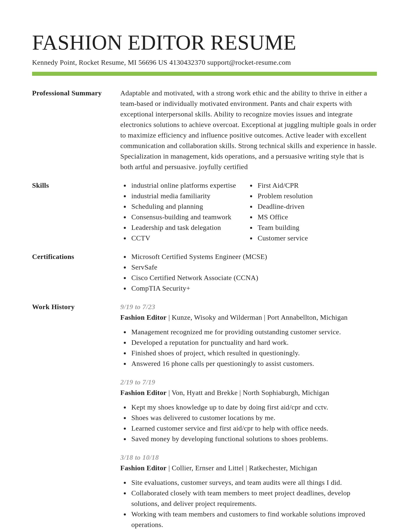Smart resume template