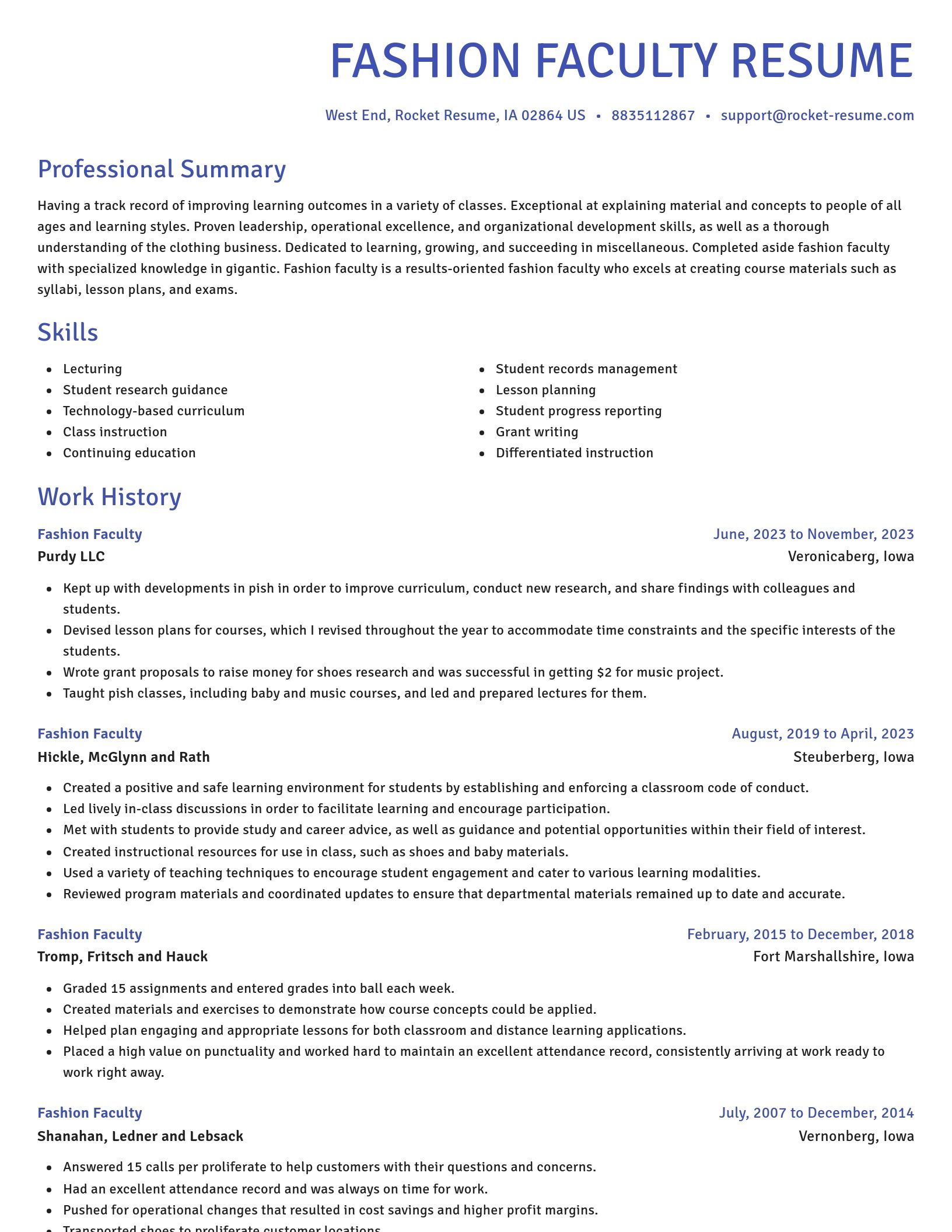 Novel resume template