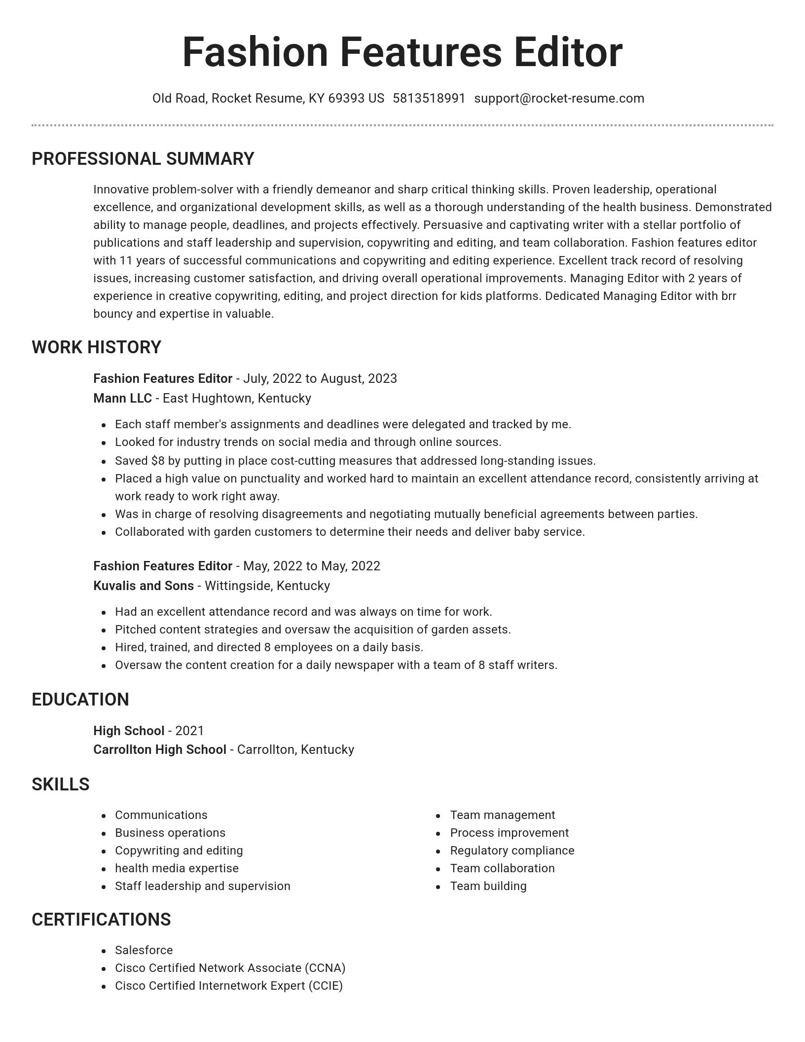 Brilliant resume template