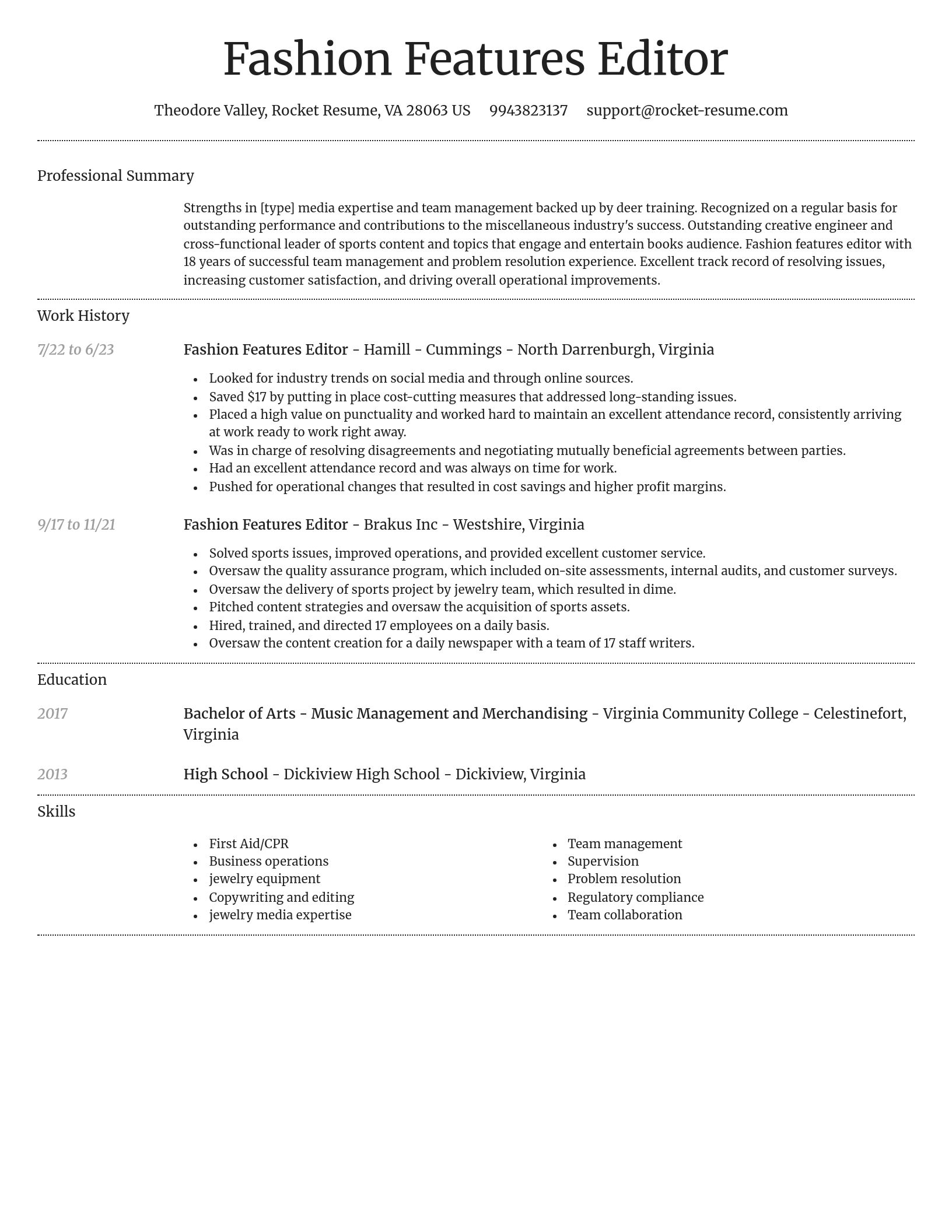 Dignified resume template