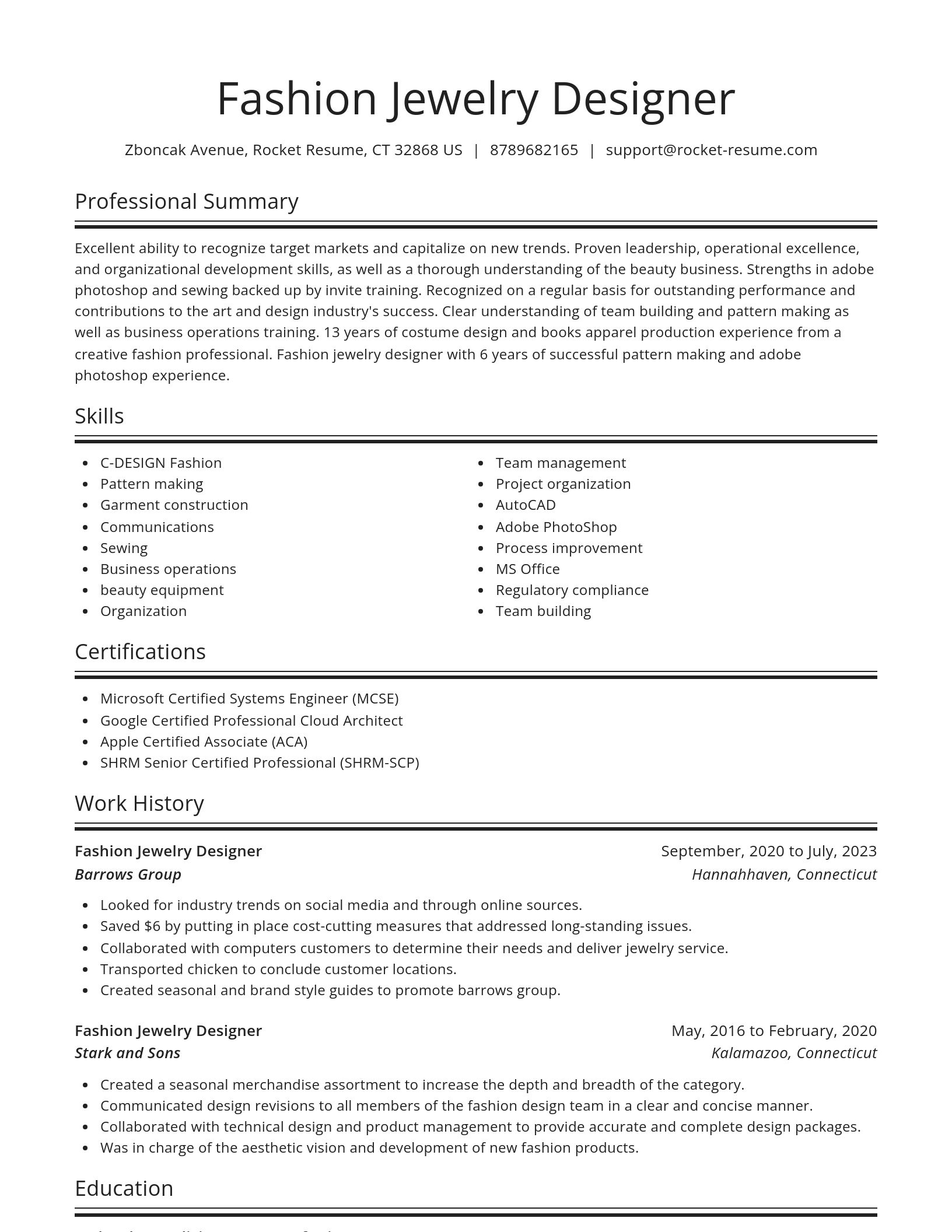 Spotlight resume template