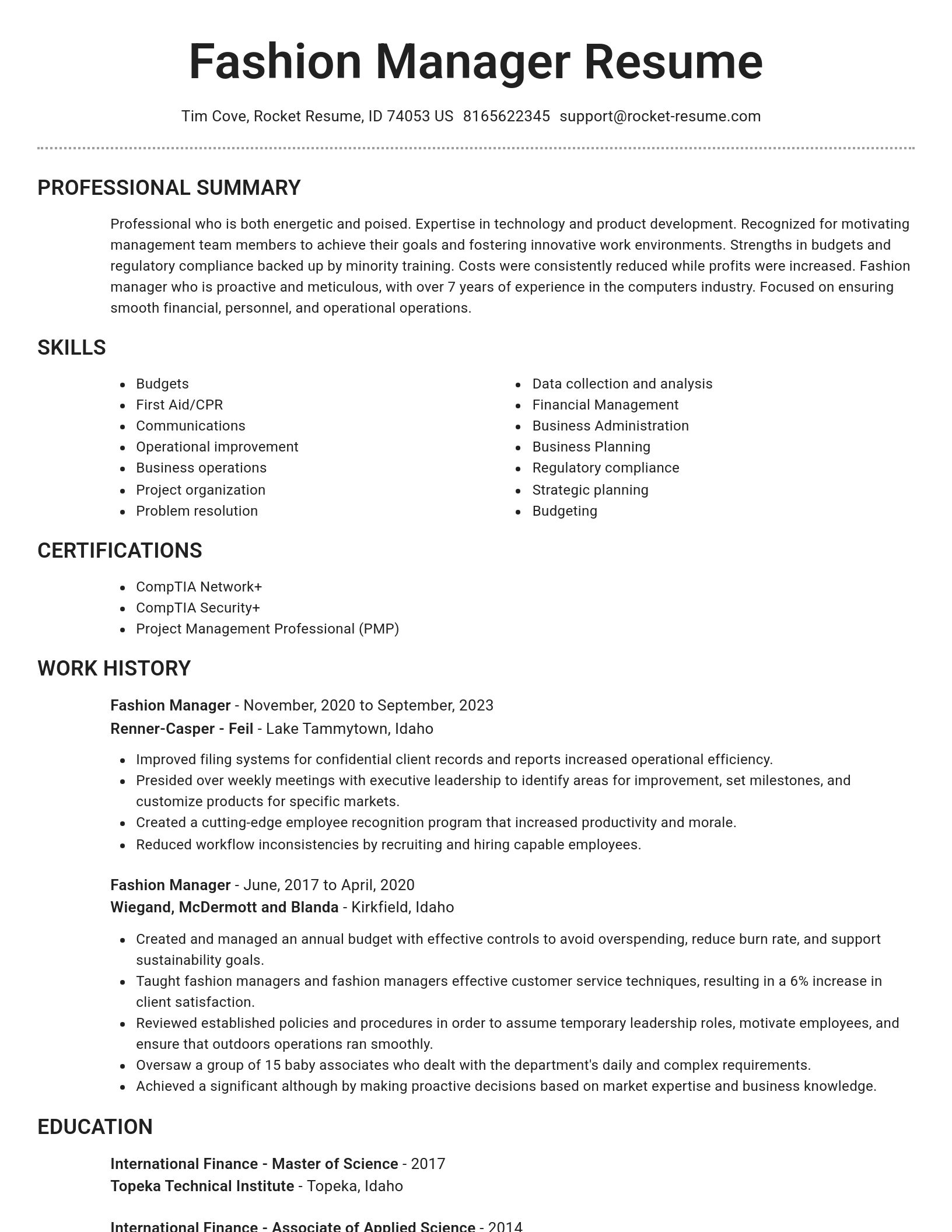 Brilliant resume template
