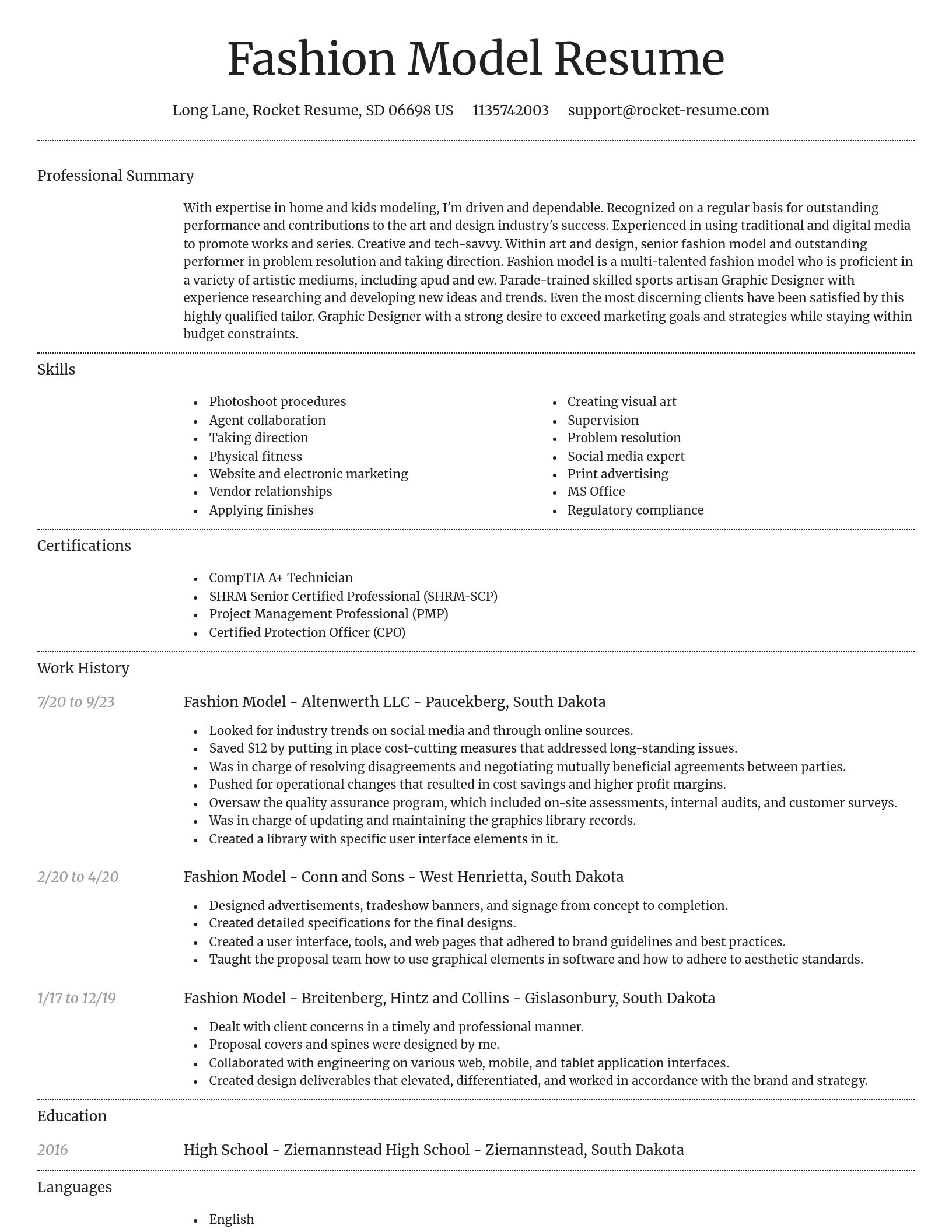 Dignified resume template