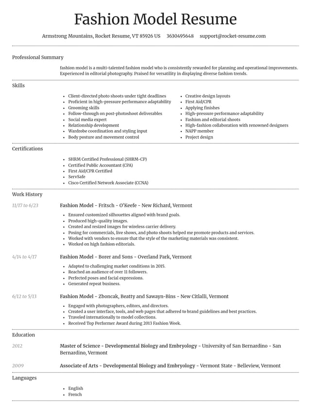 Dignified resume template