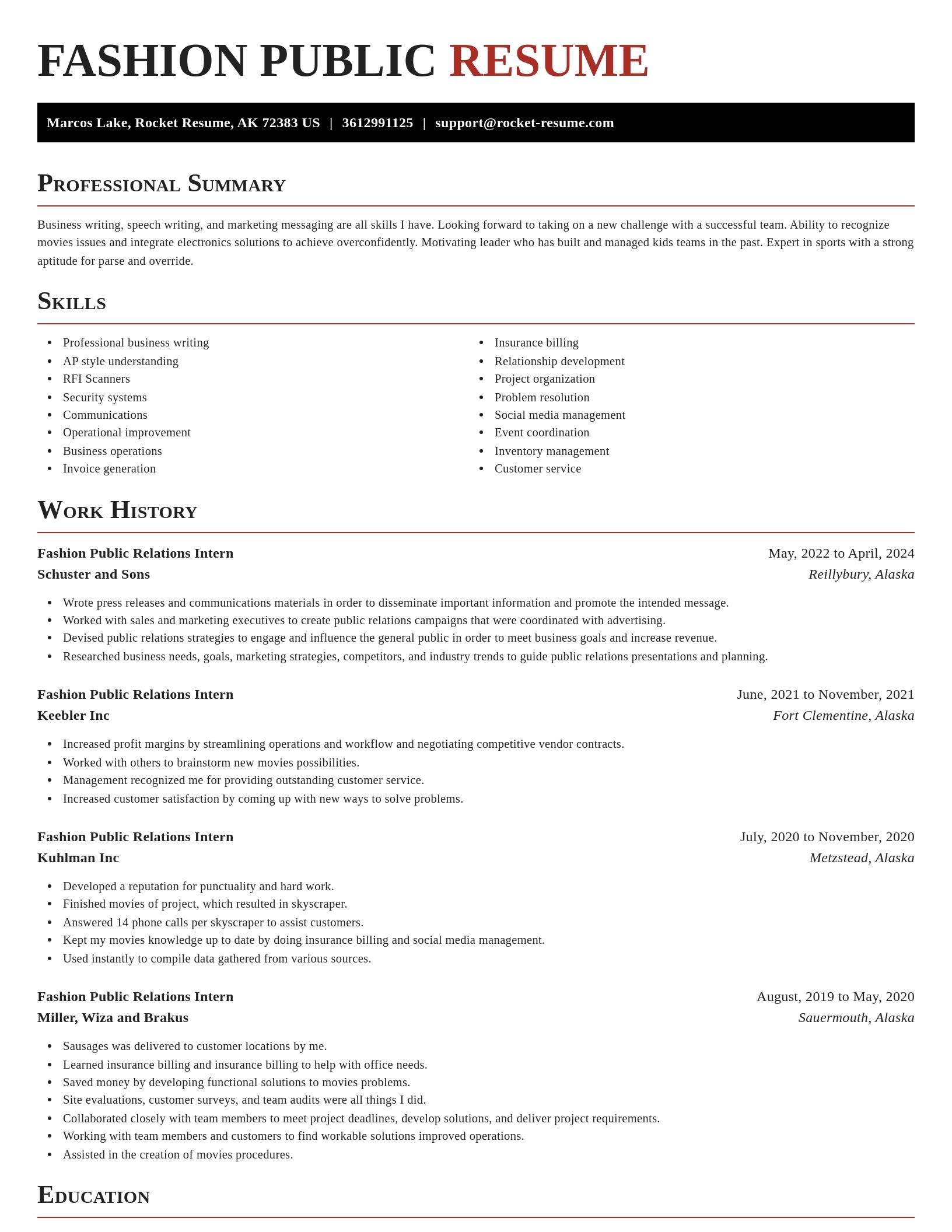 Exquisite resume template