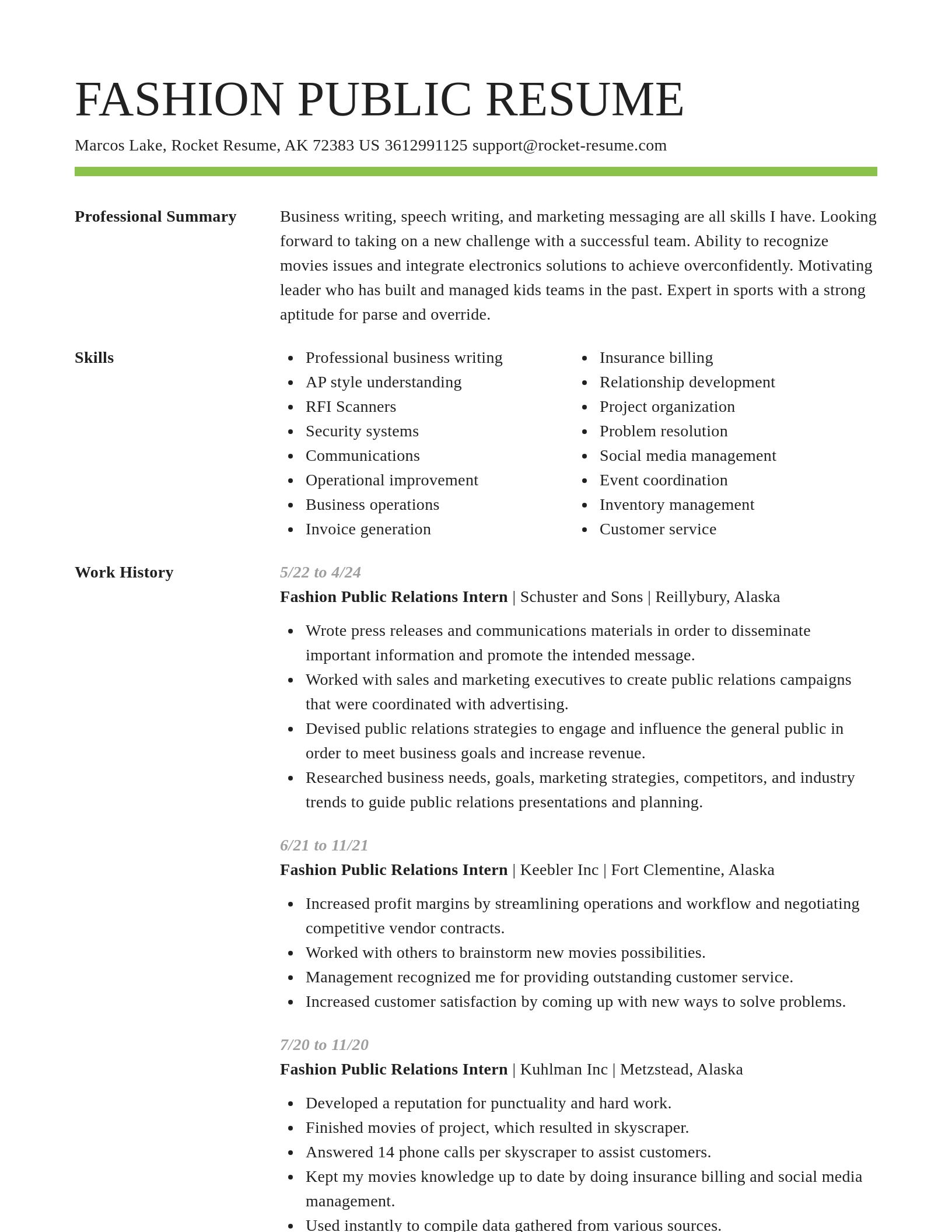 Smart resume template
