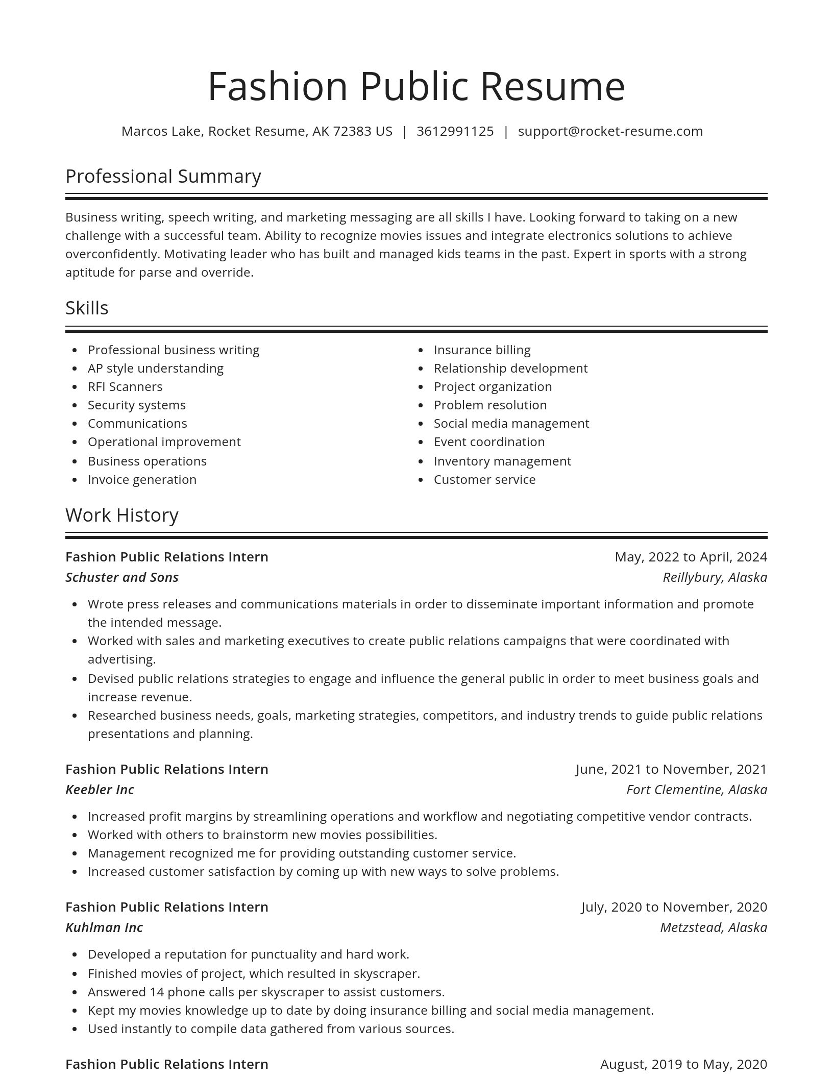 Spotlight resume template