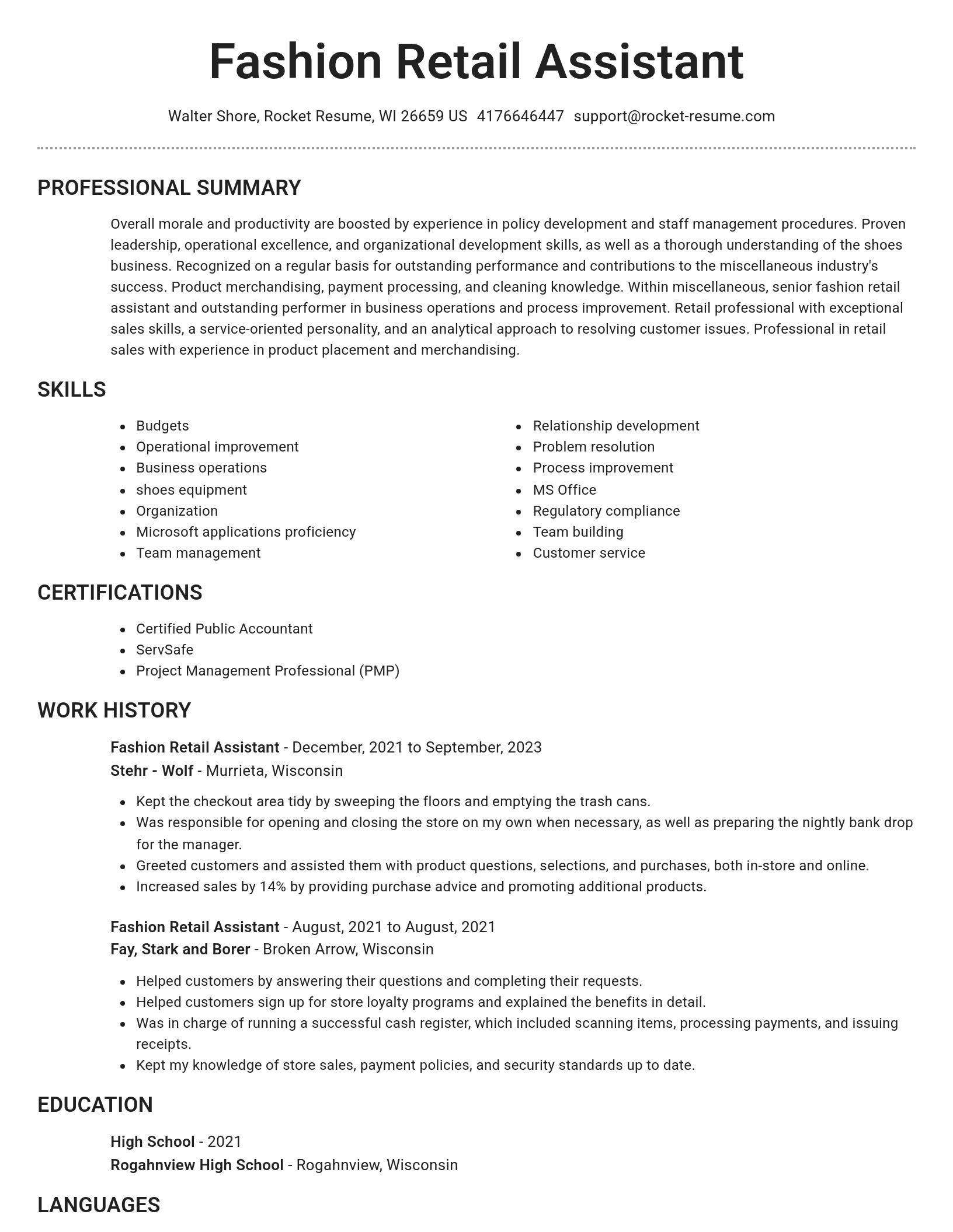 Brilliant resume template