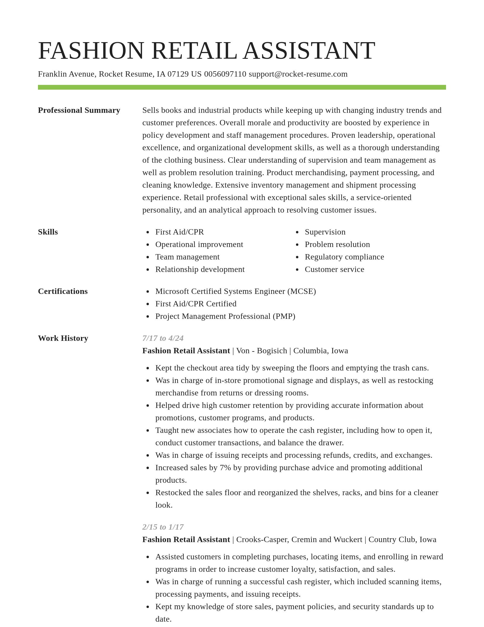Smart resume template
