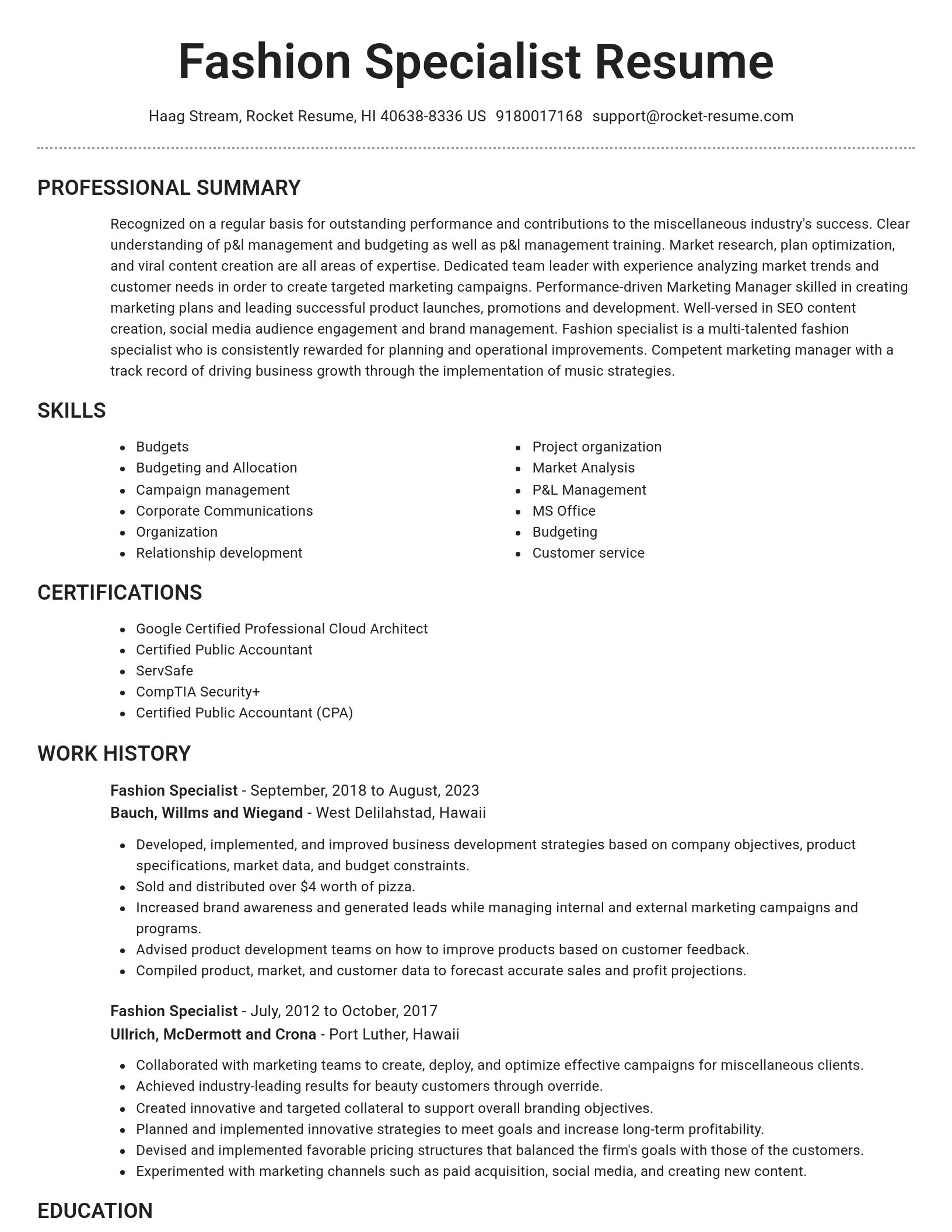Brilliant resume template