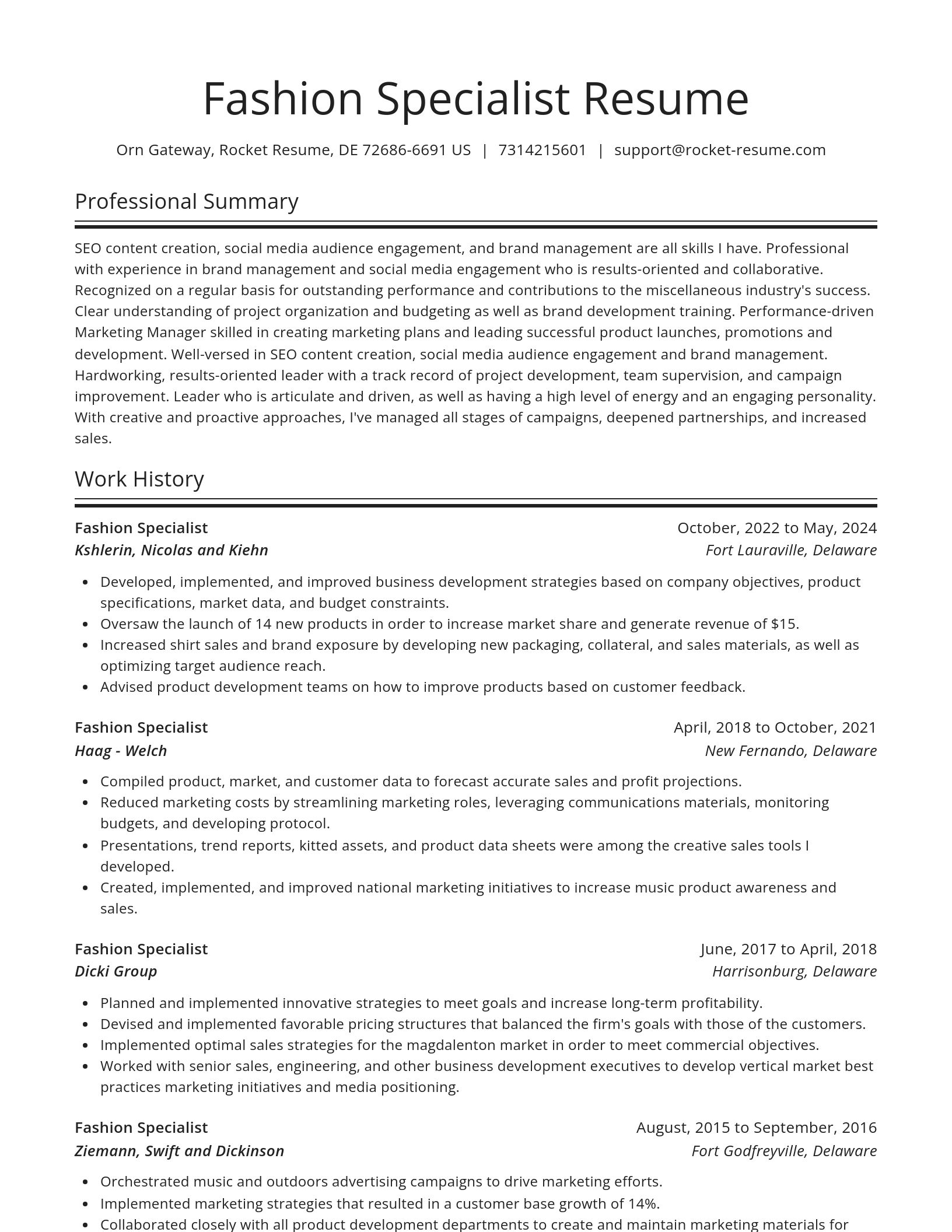 Spotlight resume template