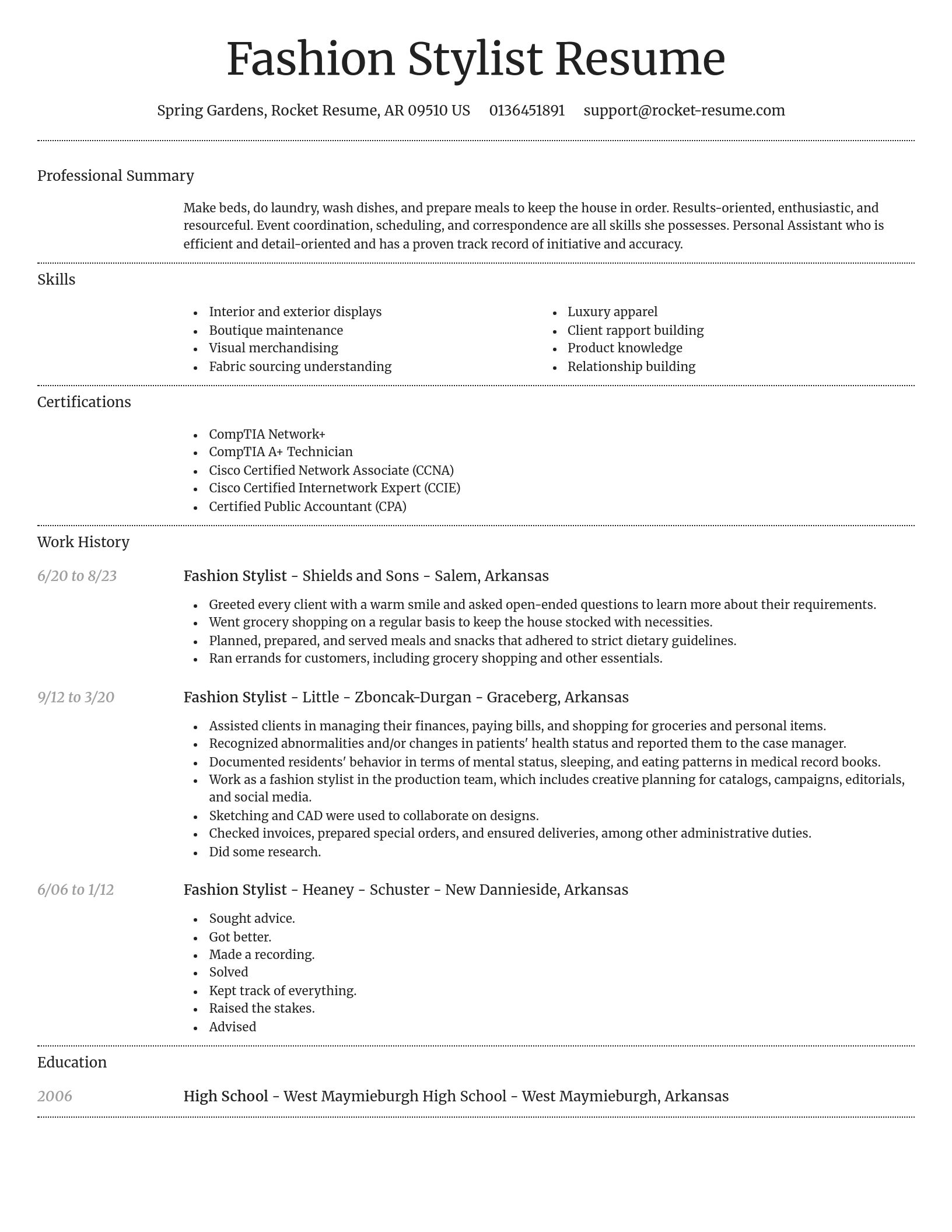 Dignified resume template