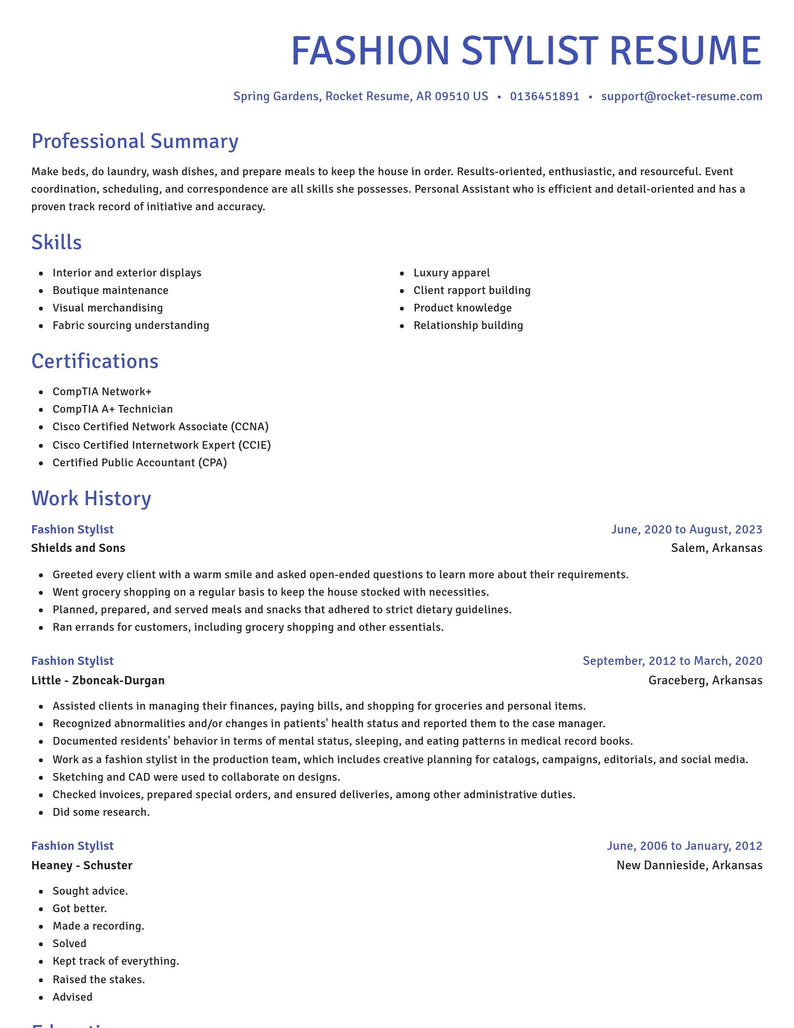 Novel resume template