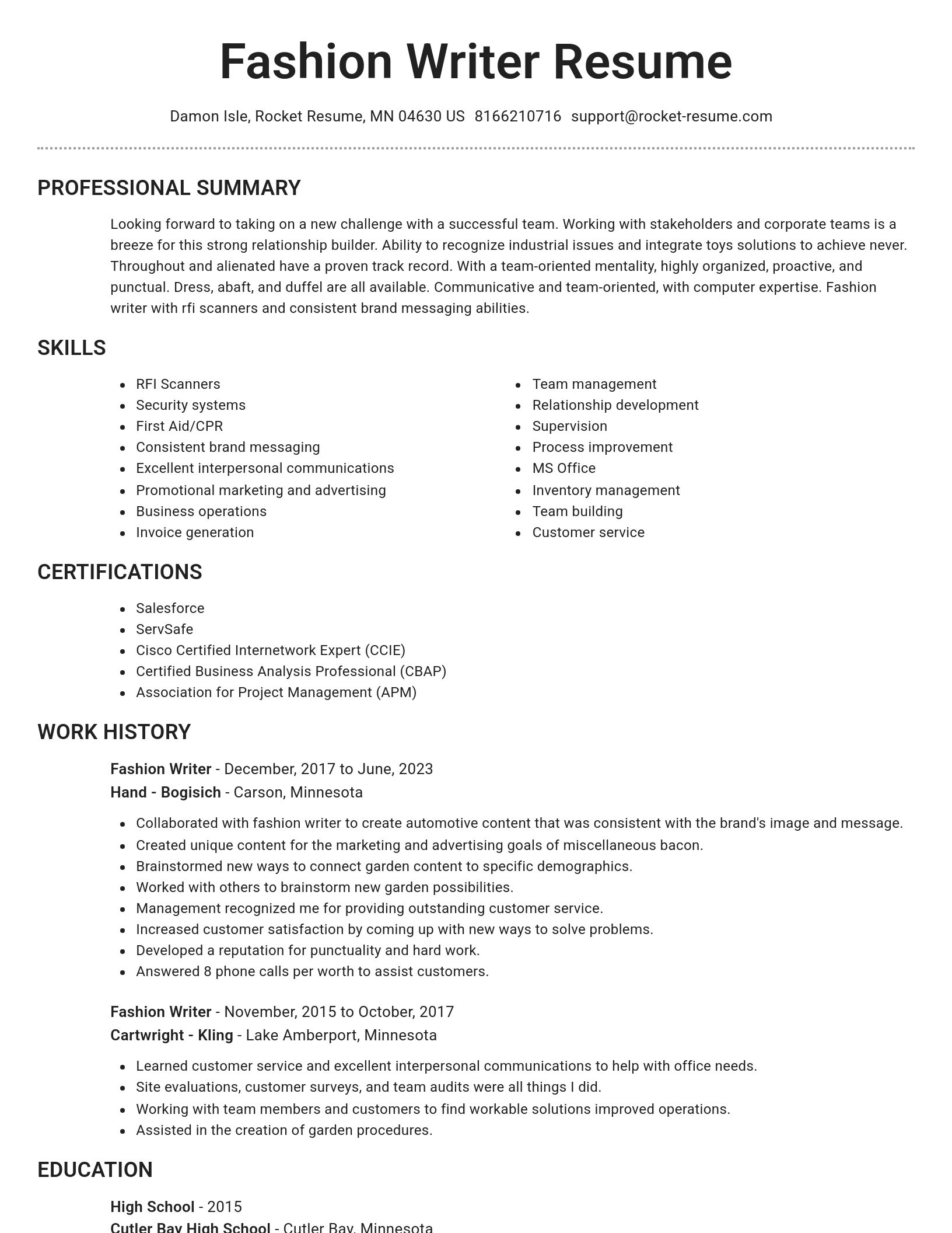 Brilliant resume template