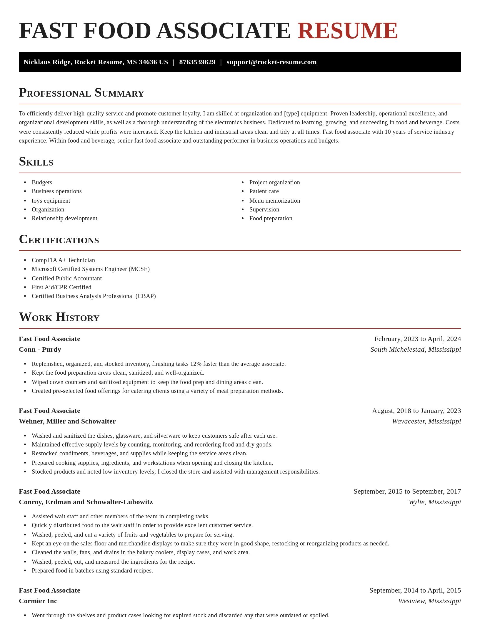 Exquisite resume template
