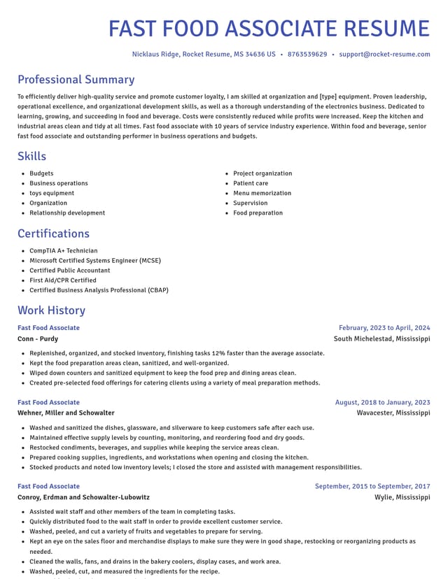 Novel resume template