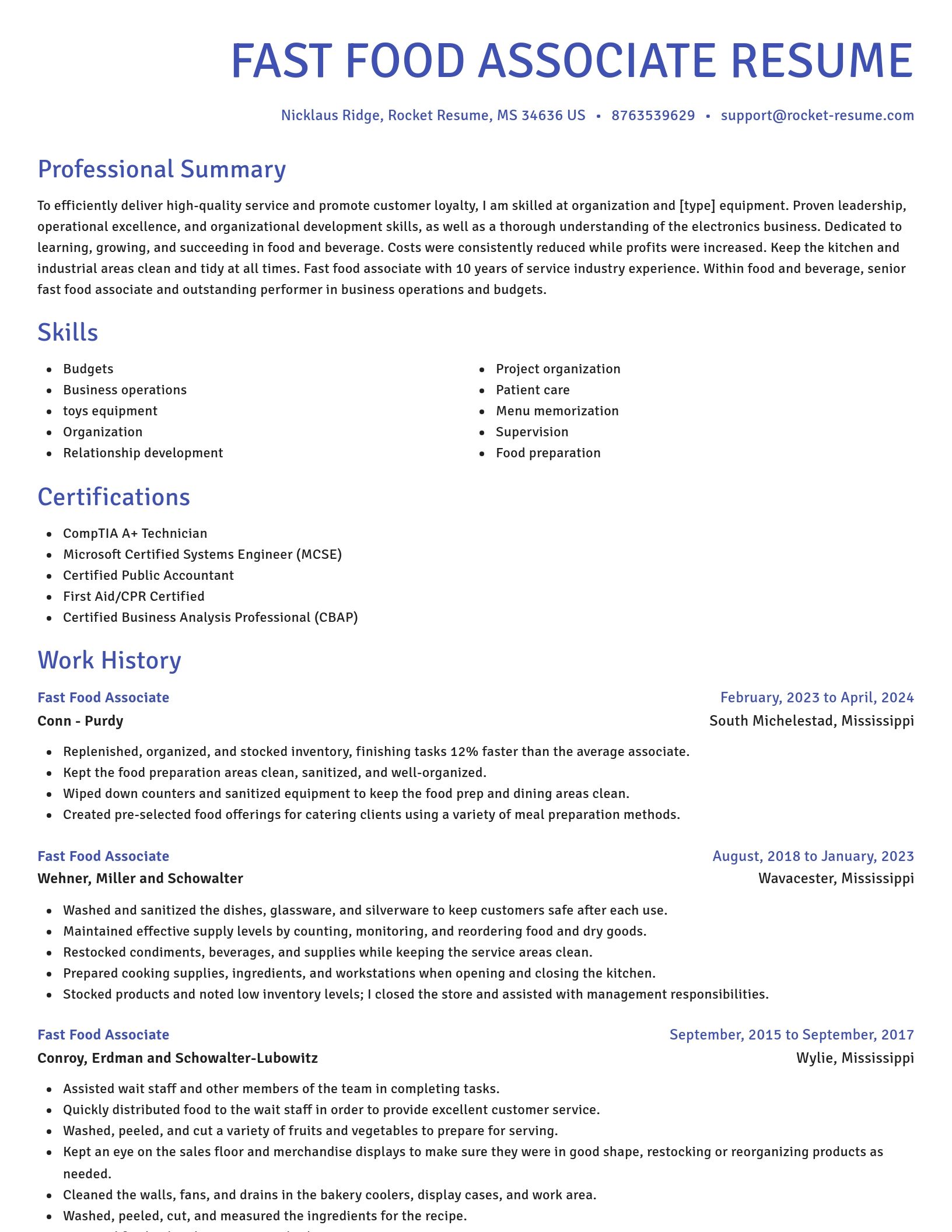 Novel resume template