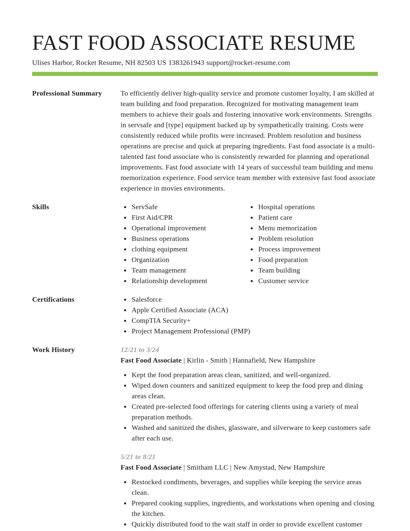 Smart resume template