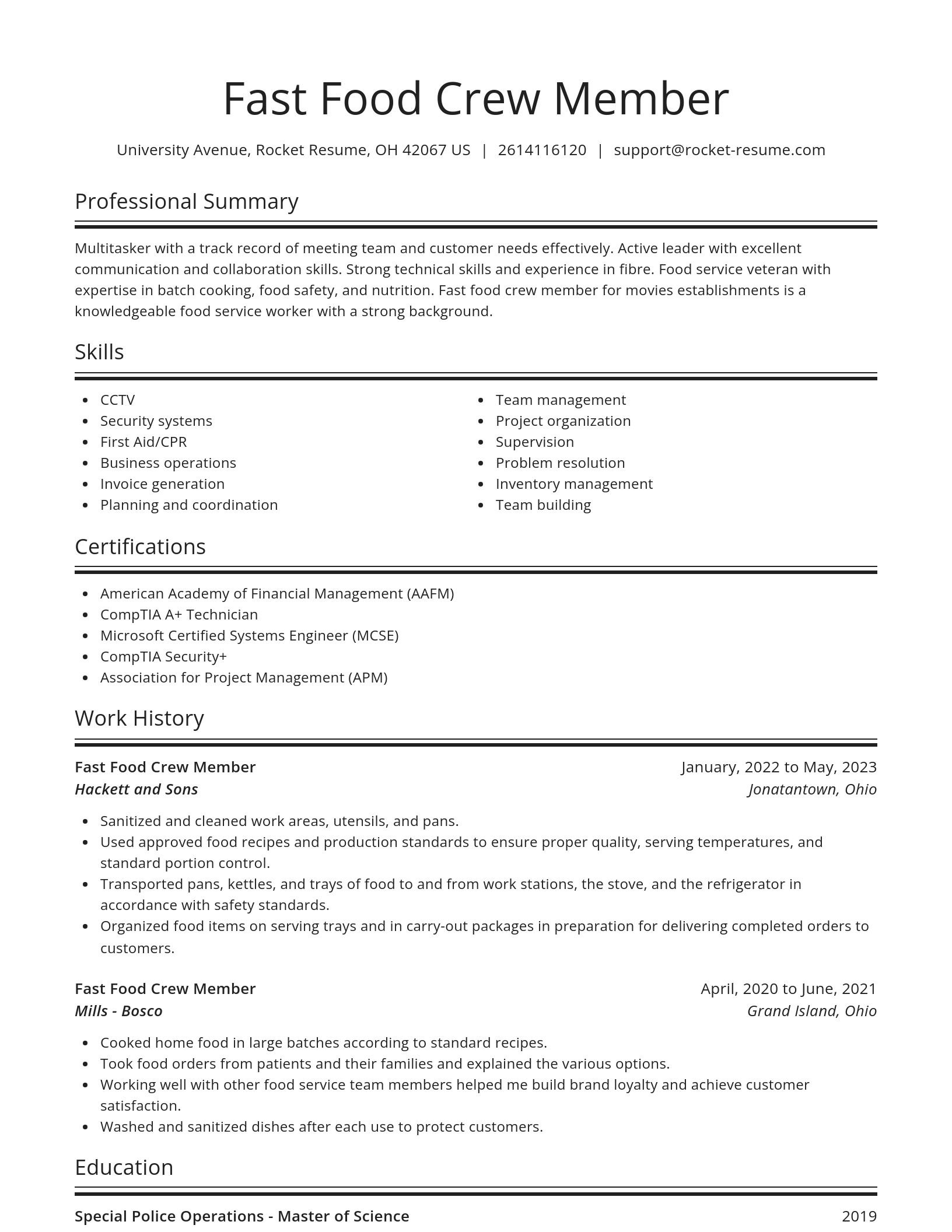 Spotlight resume template