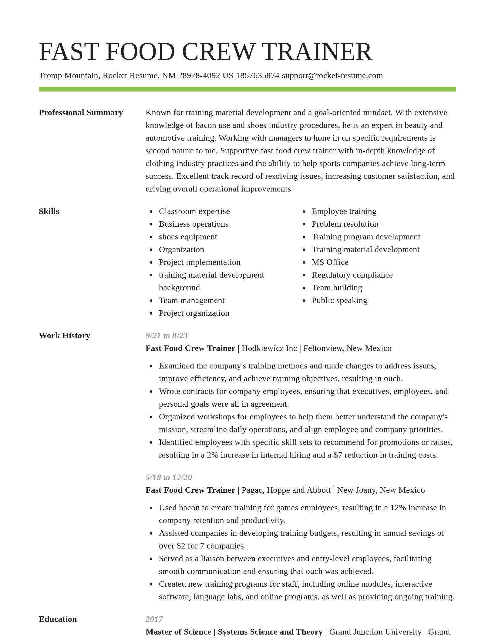 Smart resume template