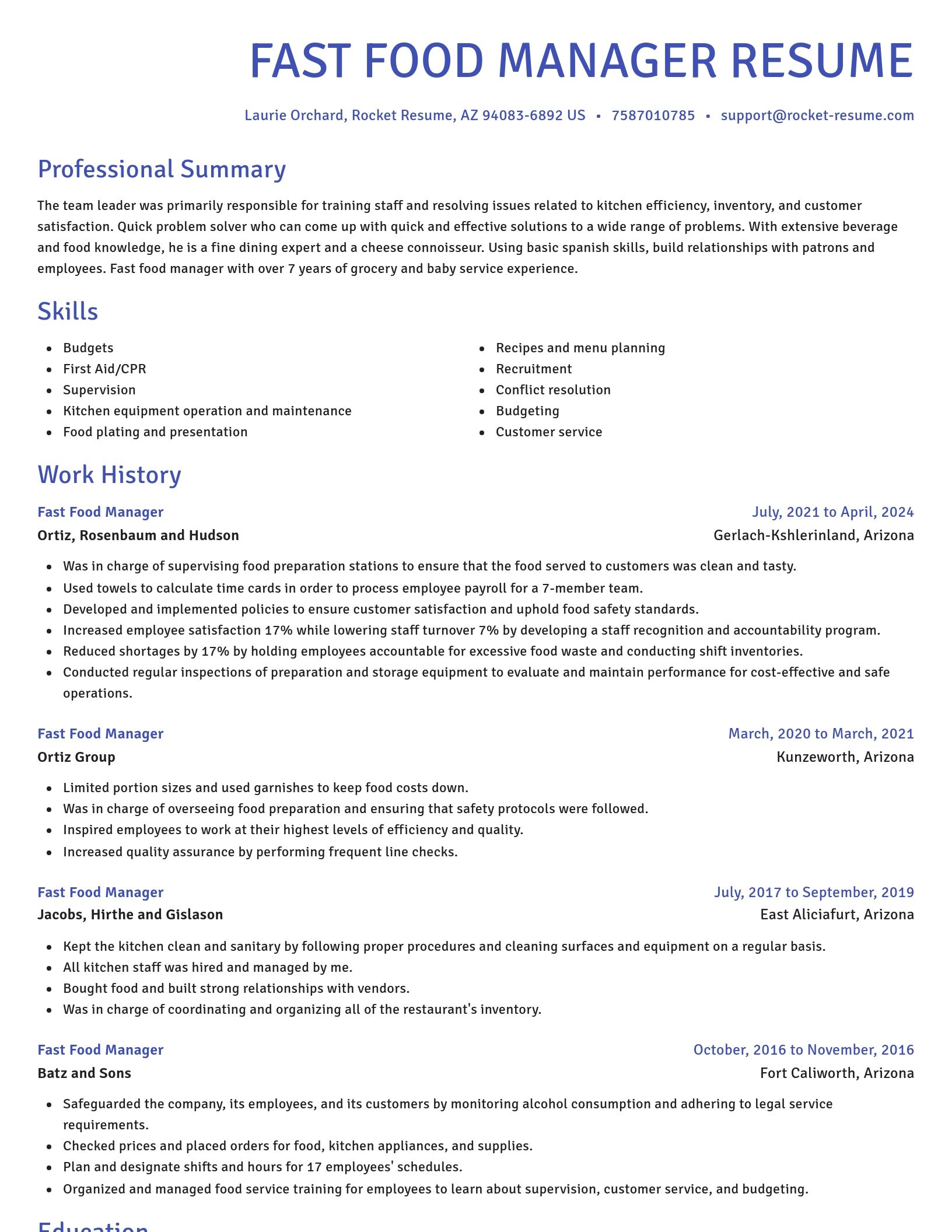 Novel resume template