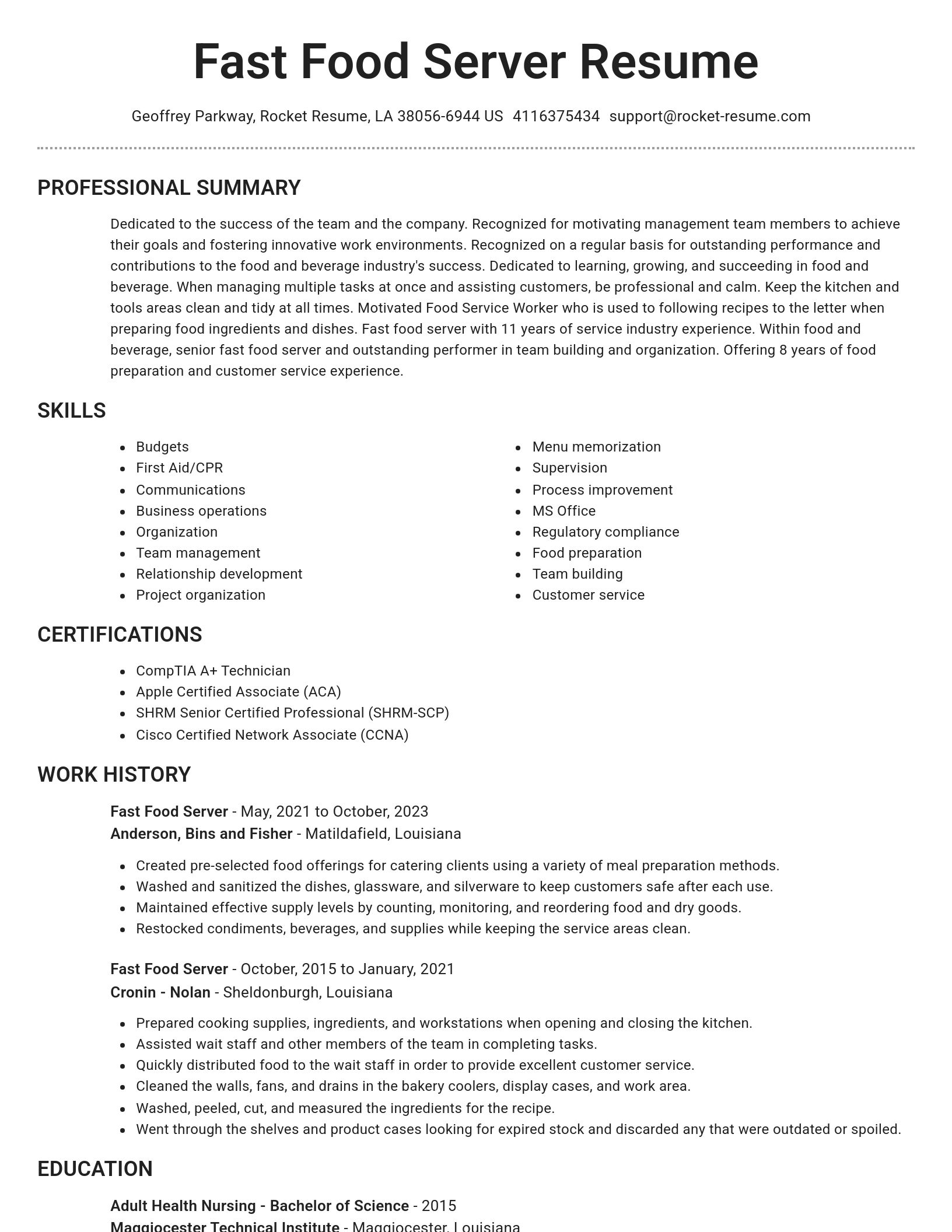 Brilliant resume template