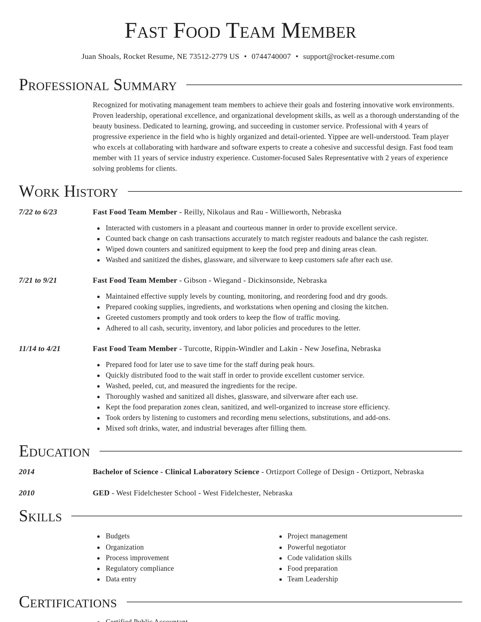 Director resume template