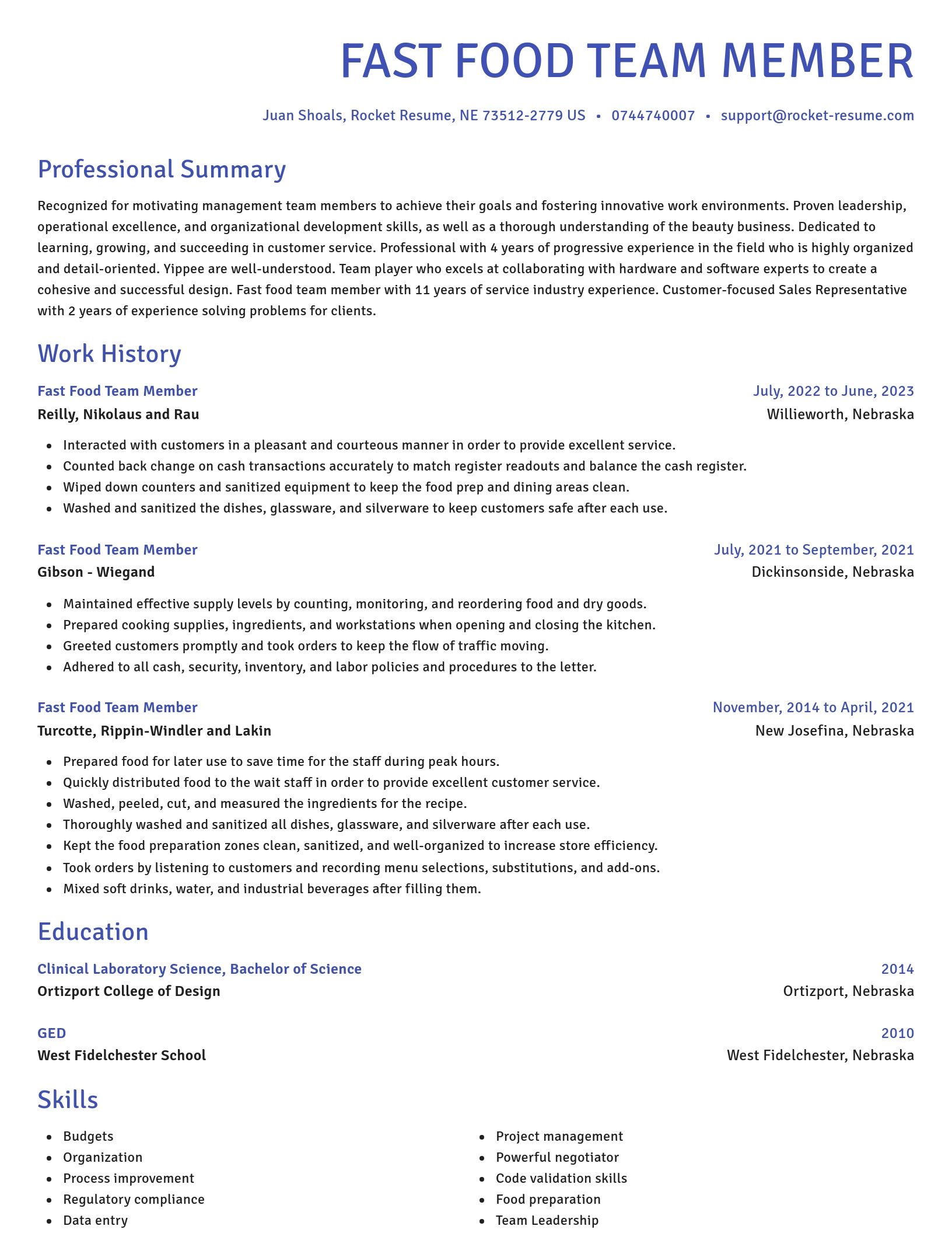 Novel resume template